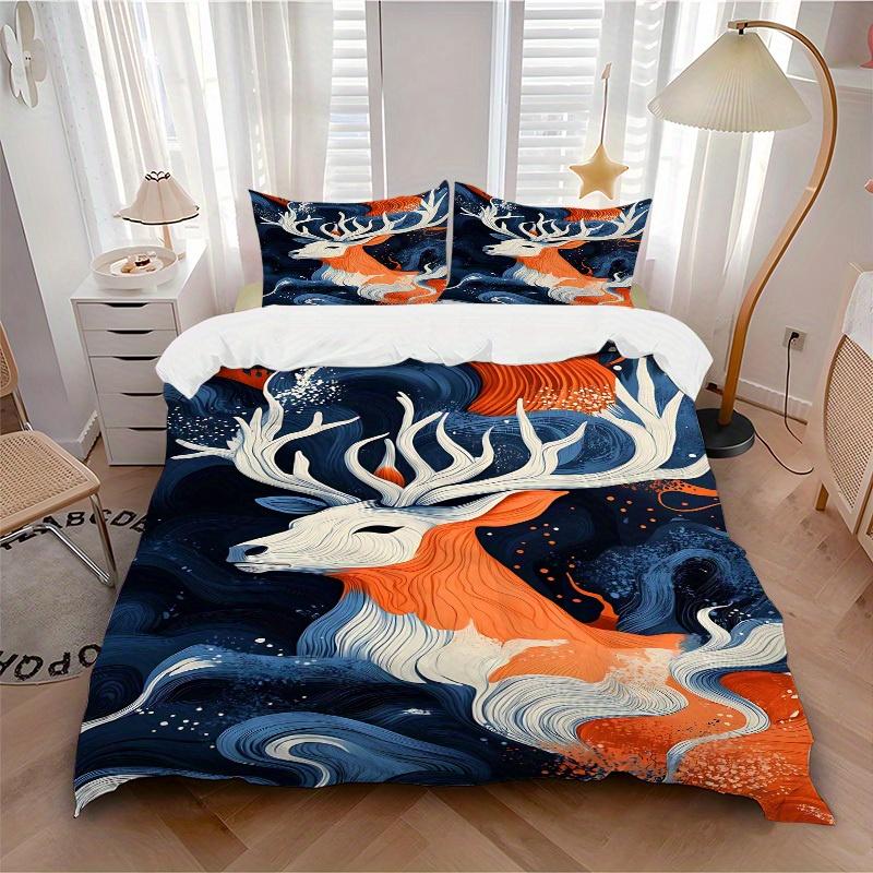 3pcs set Deer Waves 1 Quilt Cover + 2 Pillowcases, All Seasons Bedroom Setting, Perfect for Home and Dorm Decor a165 135x200cm
3pcs set Deer Waves 1 Quilt Cover + 2 Pillowcases, All Seasons Bedroom Setting, Perfect for Home and Dorm Decor a165 135x200cm