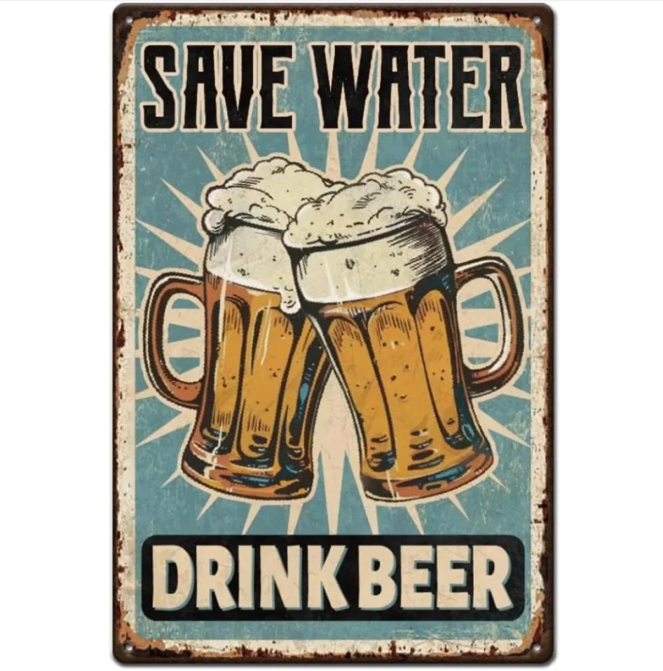 pc Beer Metal Sign Bar Tin Signs Save Water Drink Beer Vintage Art Sign Retro Metal Poster Funny Beer Sign for Bars Pub 20x30cm(7.8x11.8inch)
pc Beer Metal Sign Bar Tin Signs Save Water Drink Beer Vintage Art Sign Retro Metal Poster Funny Beer Sign for Bars Pub 20x30cm(7.8x11.8inch)