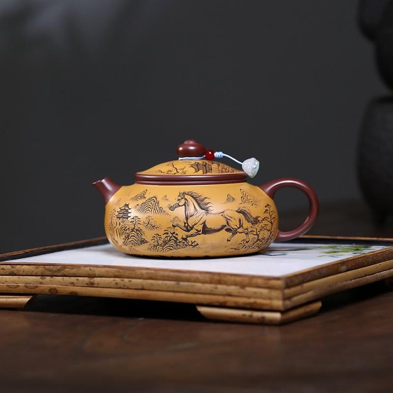 190ml Chinese Yixing Purple Clay Teapot Household Beauty Tea Infuser Kettle Handmade Horse Pattern Tea Pot Zisha Tea Set Teaware
190ml Chinese Yixing Purple Clay Teapot Household Beauty Tea Infuser Kettle Handmade Horse Pattern Tea Pot Zisha Tea Set Teaware