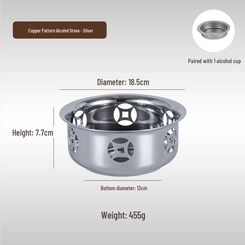 Stainless Steel Alcohol Stove for Hot Pot & Specialty Dishes - Ideal for Restaurants, Bars, and Home Use
Stainless Steel Alcohol Stove for Hot Pot & Specialty Dishes - Ideal for Restaurants, Bars, and Home Use