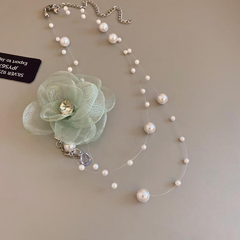 Super Immortal Flower Mesh Yarn Diamond Water Drop Zircon Pearl Necklace Korean Small Fresh Clavicle Chain Niche Summer Necklace
Super Immortal Flower Mesh Yarn Diamond Water Drop Zircon Pearl Necklace Korean Small Fresh Clavicle Chain Niche Summer Necklace