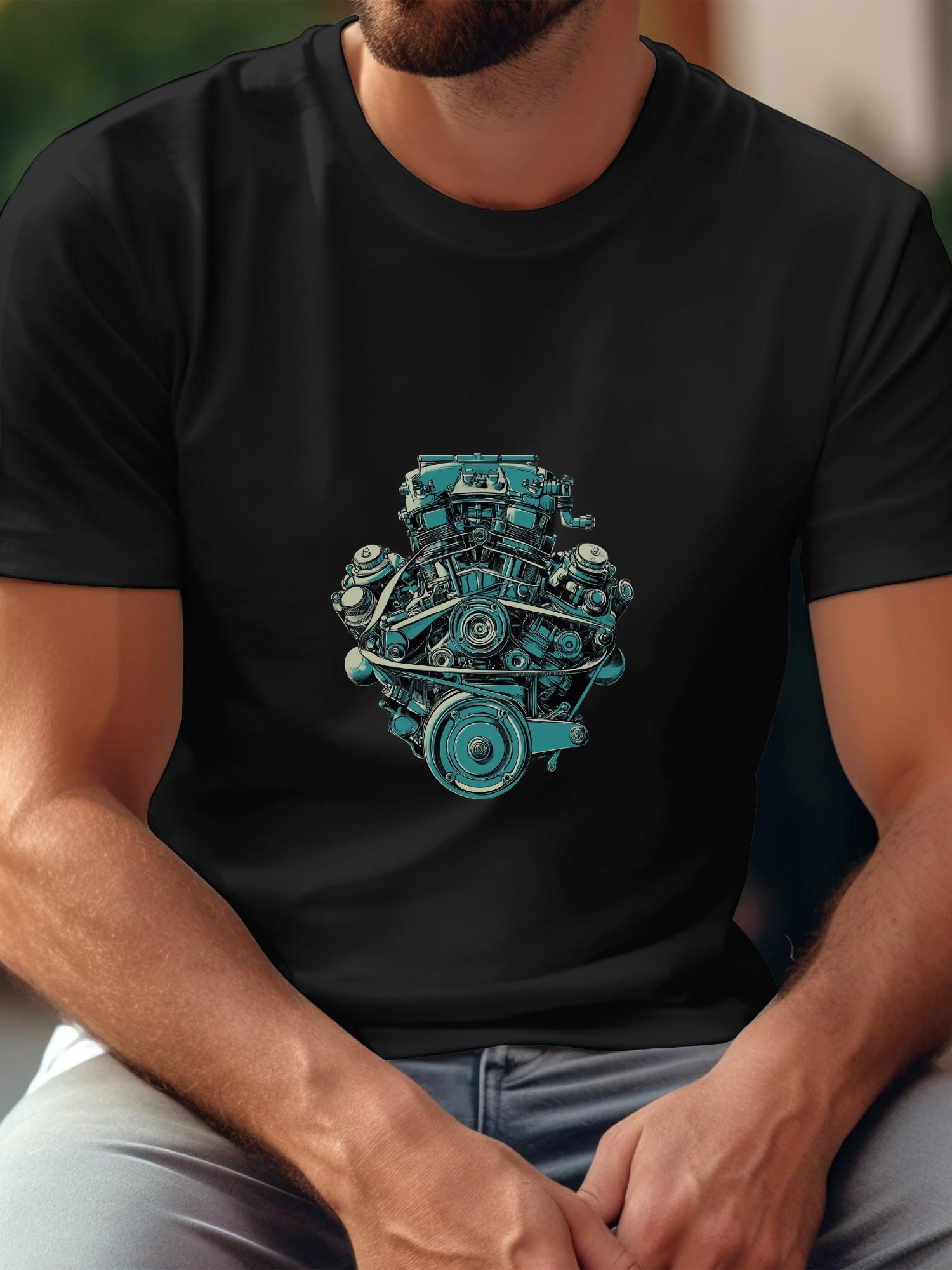 1pc Mechanical Engine Graphic T-shirt - 180g Cotton Crew Neck Short Sleeve Tee with Teal Automotive Design XXL
1pc Mechanical Engine Graphic T-shirt - 180g Cotton Crew Neck Short Sleeve Tee with Teal Automotive Design XXL