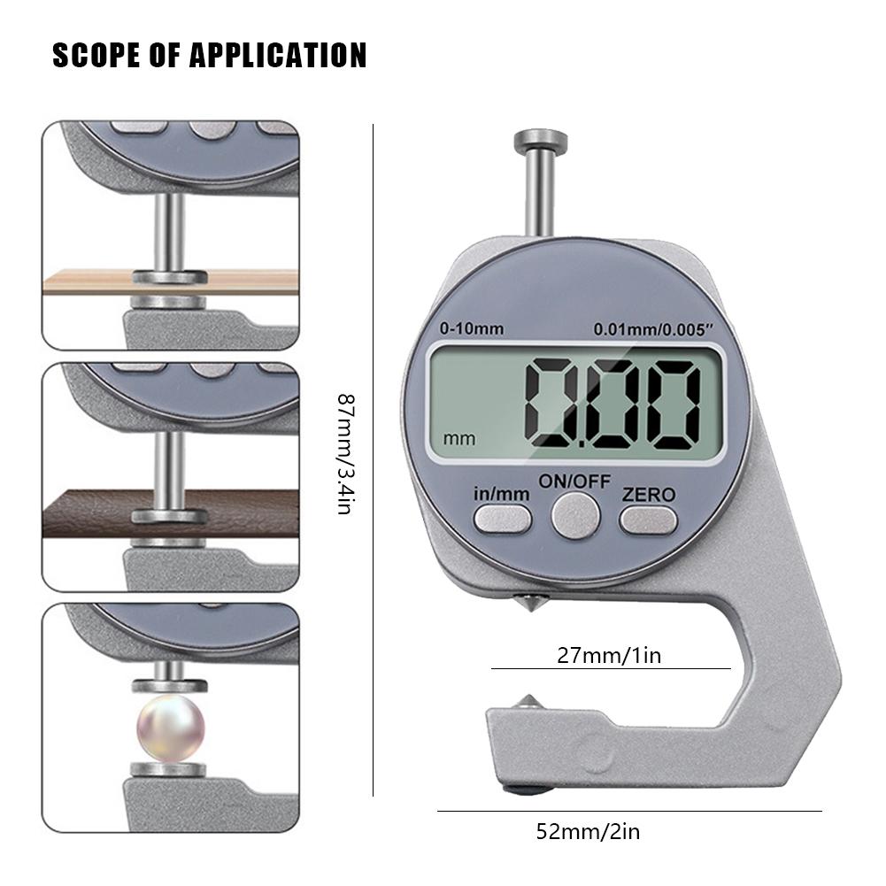 Digital Thickness Gauge Measuring Tools Electronic Thickness Meter Measure Thickness of Paper Cloth Thin Metal Micrometer 10mm
Digital Thickness Gauge Measuring Tools Electronic Thickness Meter Measure Thickness of Paper Cloth Thin Metal Micrometer 10mm