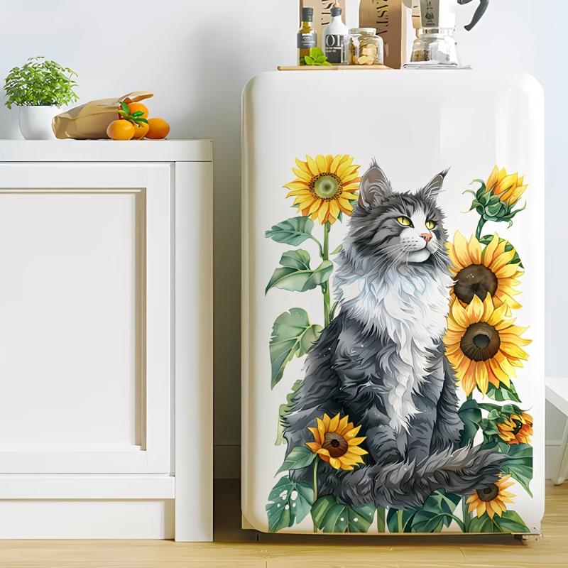 Sunflower Butterfly Cat Wall Sticker Kitchen Wall Refrigerator Sticker Cabinet Sticker Self-Adhesive Removable Home Decor A1
Sunflower Butterfly Cat Wall Sticker Kitchen Wall Refrigerator Sticker Cabinet Sticker Self-Adhesive Removable Home Decor A1