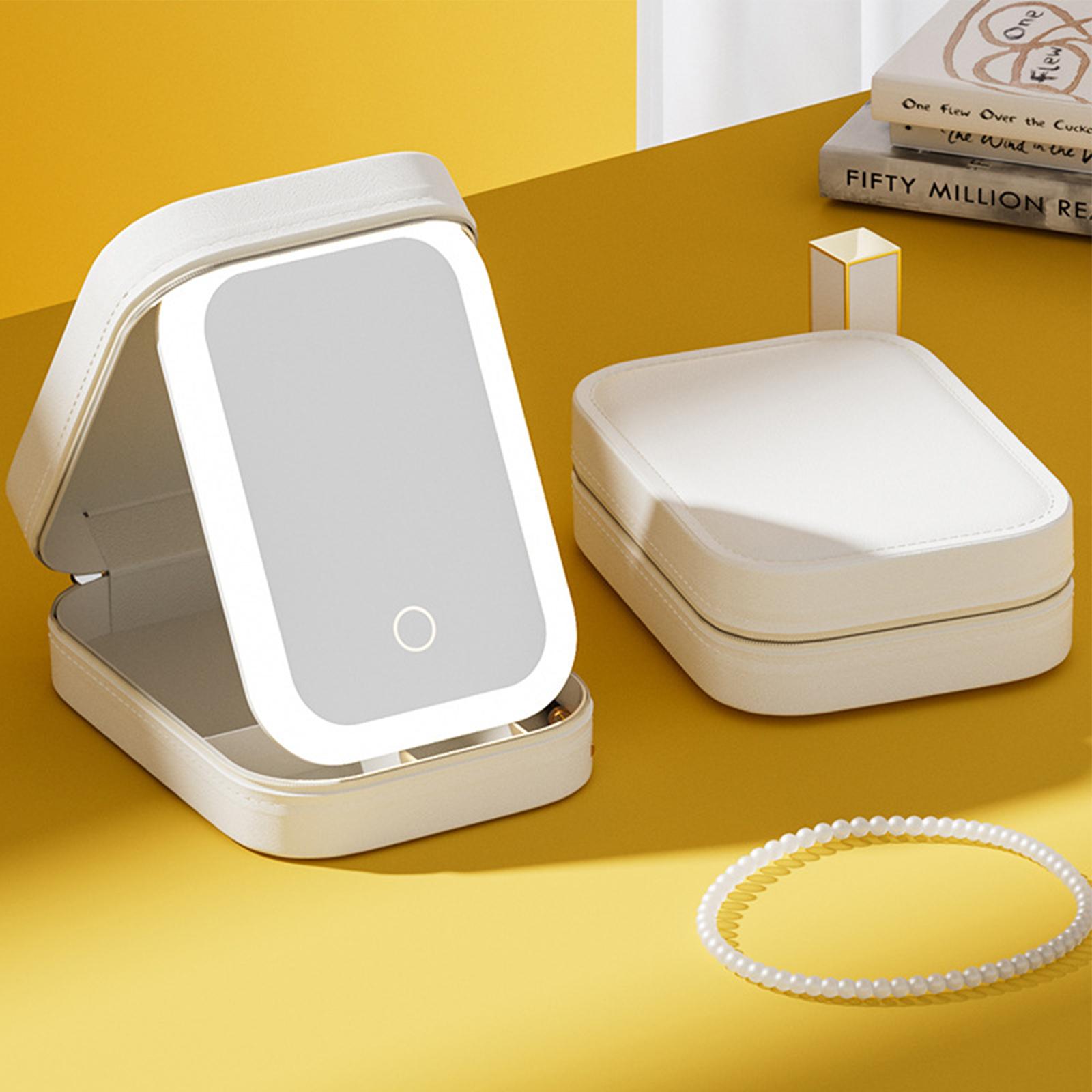 Makeup Storage Bag LED Mirror with Light Cosmetic Mirror Touch Control 3 Color Lighting Dust proof Divided Storage Box белый
Makeup Storage Bag LED Mirror with Light Cosmetic Mirror Touch Control 3 Color Lighting Dust proof Divided Storage Box белый