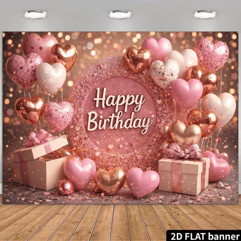 2D Glitter Pink Circle Happy Birthday Backdrop Banner with Balloons & Gift Boxes 47.2x31.5inch/120*80cm
2D Glitter Pink Circle Happy Birthday Backdrop Banner with Balloons & Gift Boxes 47.2x31.5inch/120*80cm
