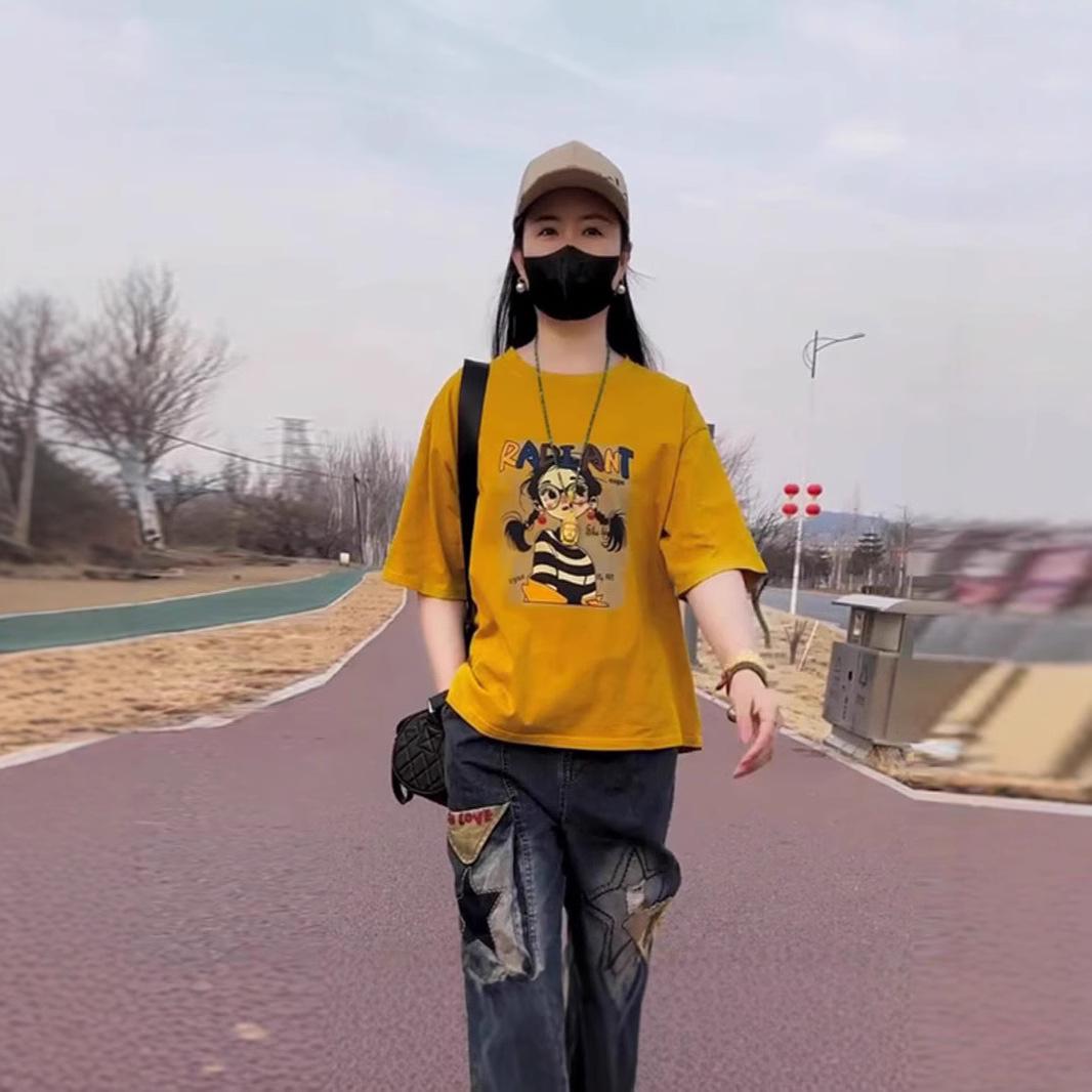 Women s Loose Fit Cartoon Girl Print Short Sleeve T-shirt - 2025 Summer Casual Round Neck Top One Size
Women s Loose Fit Cartoon Girl Print Short Sleeve T-shirt - 2025 Summer Casual Round Neck Top One Size