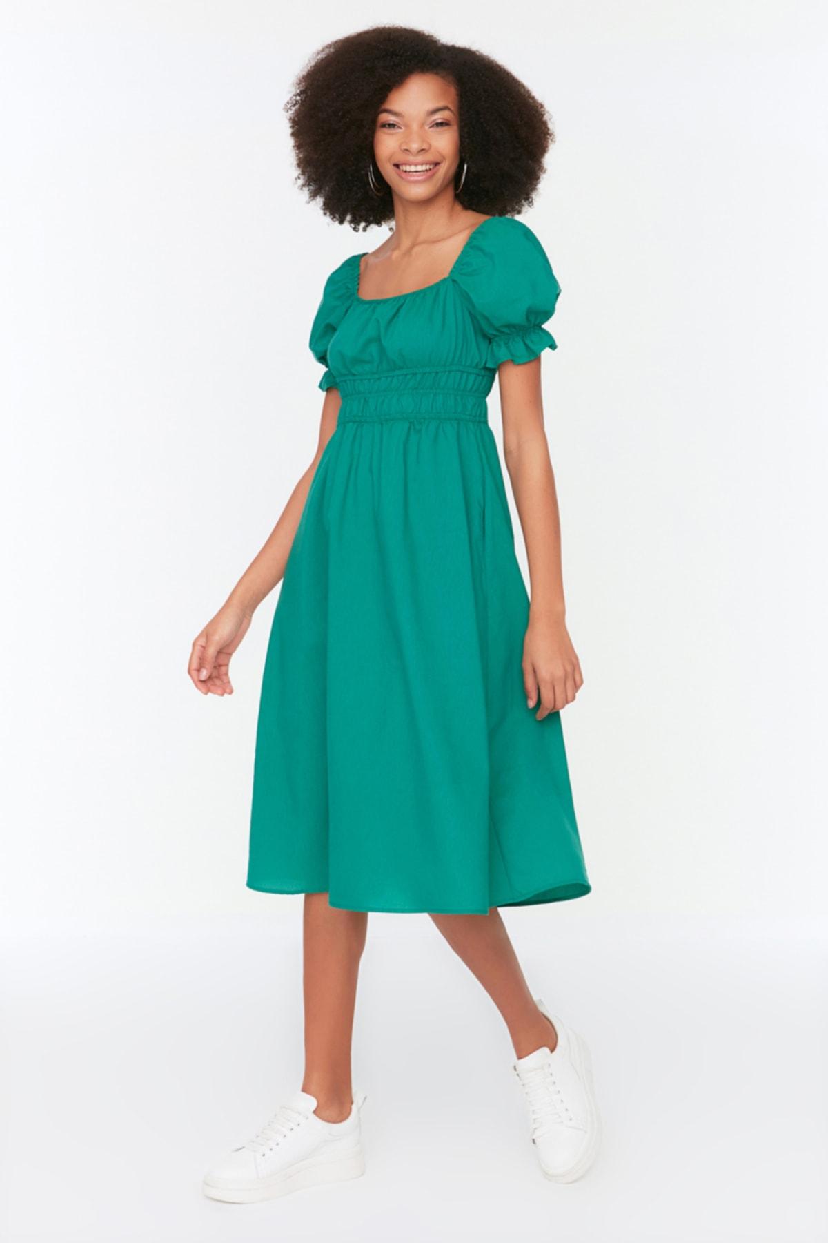 Women s Fashion New Dress Green Skater Waist Balloon Sleeve Midi Woven Dress XS зелений
Women s Fashion New Dress Green Skater Waist Balloon Sleeve Midi Woven Dress XS зелений
