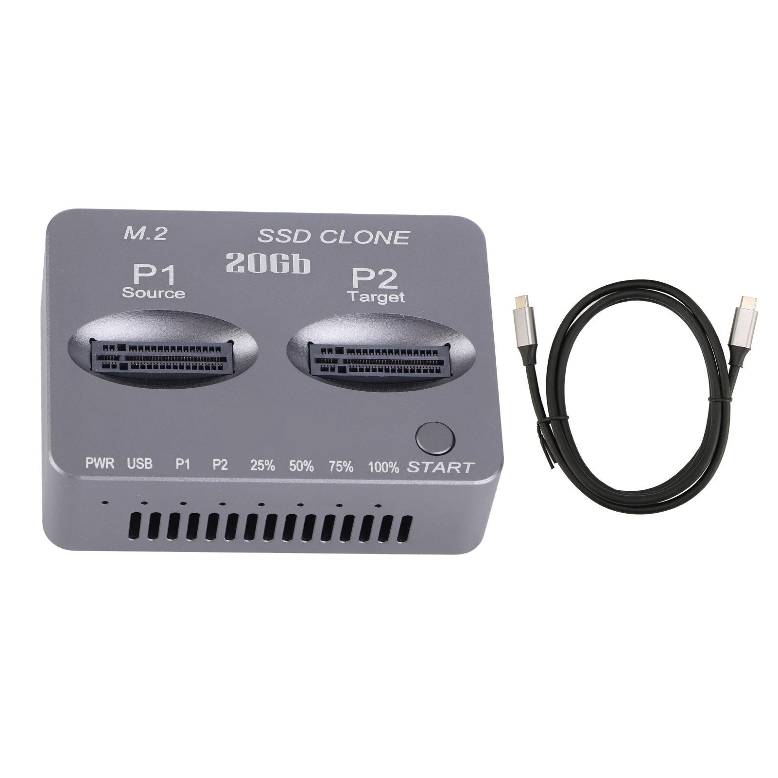 3.2 TYPE C Gen2 X 20Gbps Dual Bay Offline Clone Docking Station Dual Bay Clone Docking Station M.2 NVMe SATA Docking Station USB сірий
3.2 TYPE C Gen2 X 20Gbps Dual Bay Offline Clone Docking Station Dual Bay Clone Docking Station M.2 NVMe SATA Docking Station USB сірий