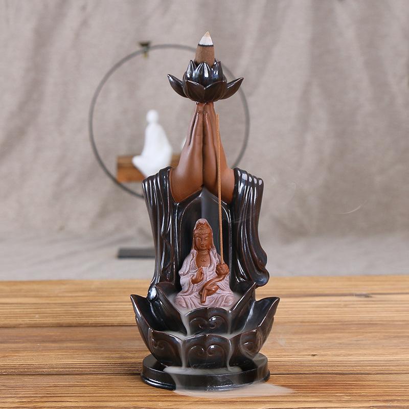 Creative Avalokitesvara Buddha Ksitigarbha Home Decor Backflow Incense Burner Buddha s Hand Vase Incense Censer білий
Creative Avalokitesvara Buddha Ksitigarbha Home Decor Backflow Incense Burner Buddha s Hand Vase Incense Censer білий