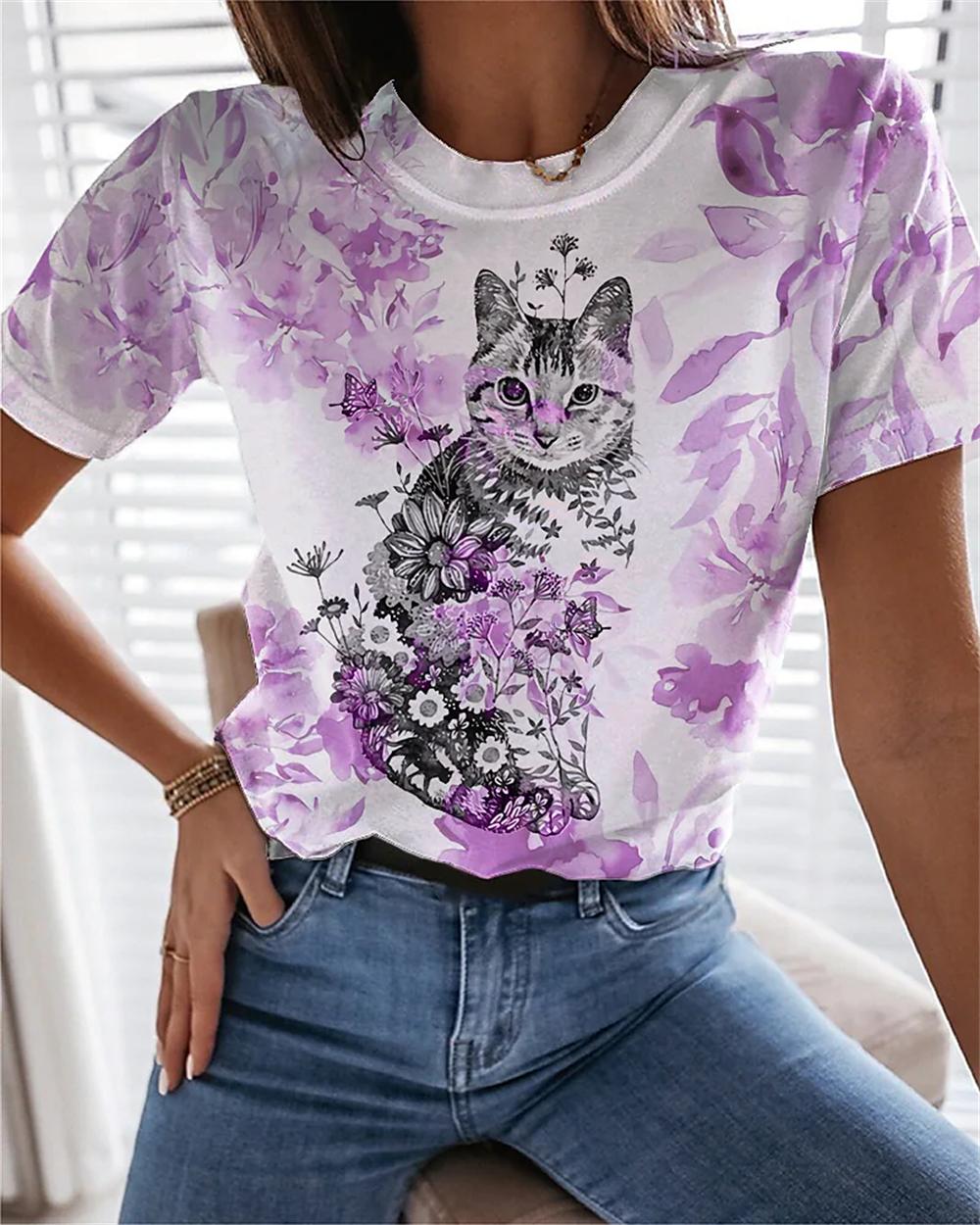 Летняя женская футболка, женская одежда, Kawaii, эстетичная футболка с 3D принтом кота, женские модные топы с короткими рукавами, футболки, повседневная блузка 8XL
Летняя женская футболка, женская одежда, Kawaii, эстетичная футболка с 3D принтом кота, женские модные топы с короткими рукавами, футболки, повседневная блузка 8XL