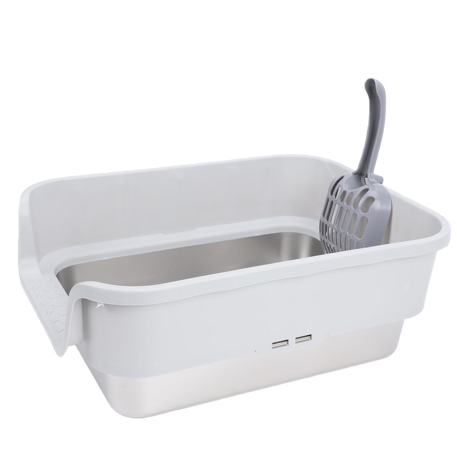 Cat Litter Box Large Size Open Top High Sided Easy Cleaning Stainless Steel Cat Litter Box for Home
Cat Litter Box Large Size Open Top High Sided Easy Cleaning Stainless Steel Cat Litter Box for Home