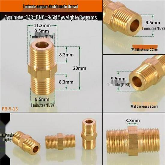 High-Pressure Pneumatic Water Pipe Reducing Adapter with Double Male Inch Threads (1/8, 1/4, 3/8, 1/2) 25mm
High-Pressure Pneumatic Water Pipe Reducing Adapter with Double Male Inch Threads (1/8, 1/4, 3/8, 1/2) 25mm