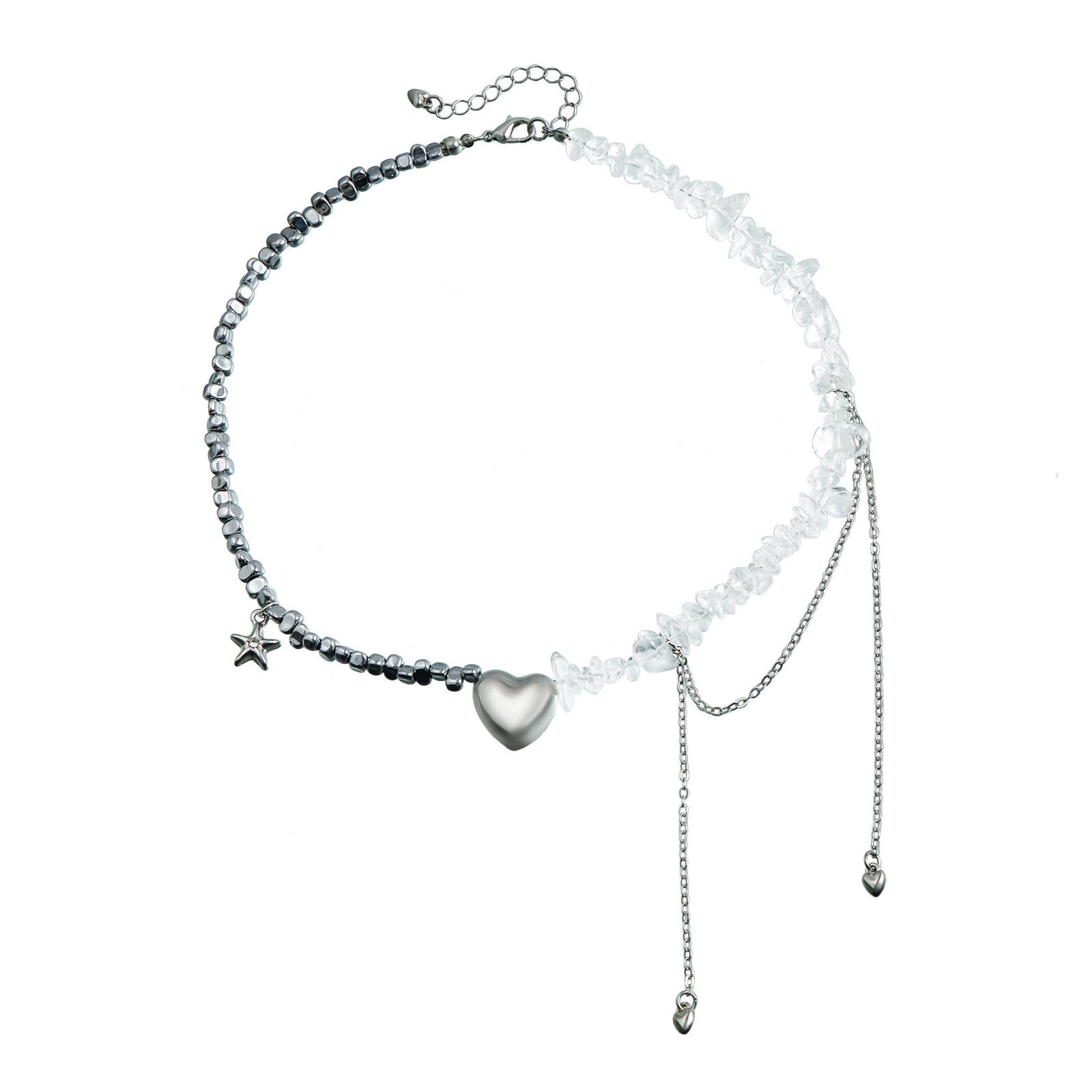 Стильное ожерелье из бусин из неправильных камней для званых ужинов, цепочка на ключицу с подвеской-сердцем, аксессуары для повседневной носки
Стильное ожерелье из бусин из неправильных камней для званых ужинов, цепочка на ключицу с подвеской-сердцем, аксессуары для повседневной носки