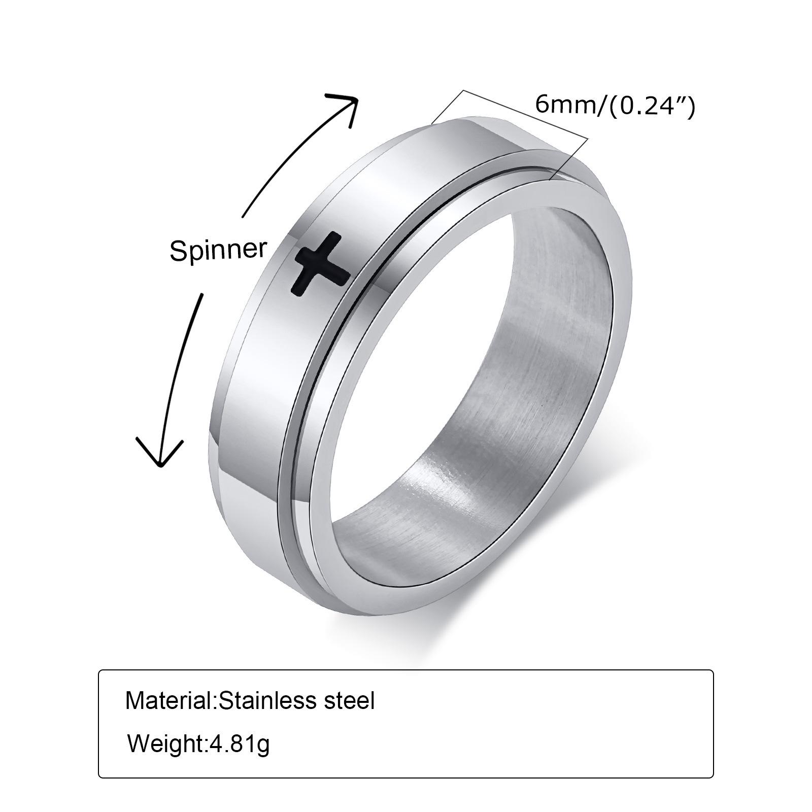 Black Stainless Steel Cross Rotating Ring for Men s Index Finger, Minimalist Design (R-589) US Size 12
Black Stainless Steel Cross Rotating Ring for Men s Index Finger, Minimalist Design (R-589) US Size 12