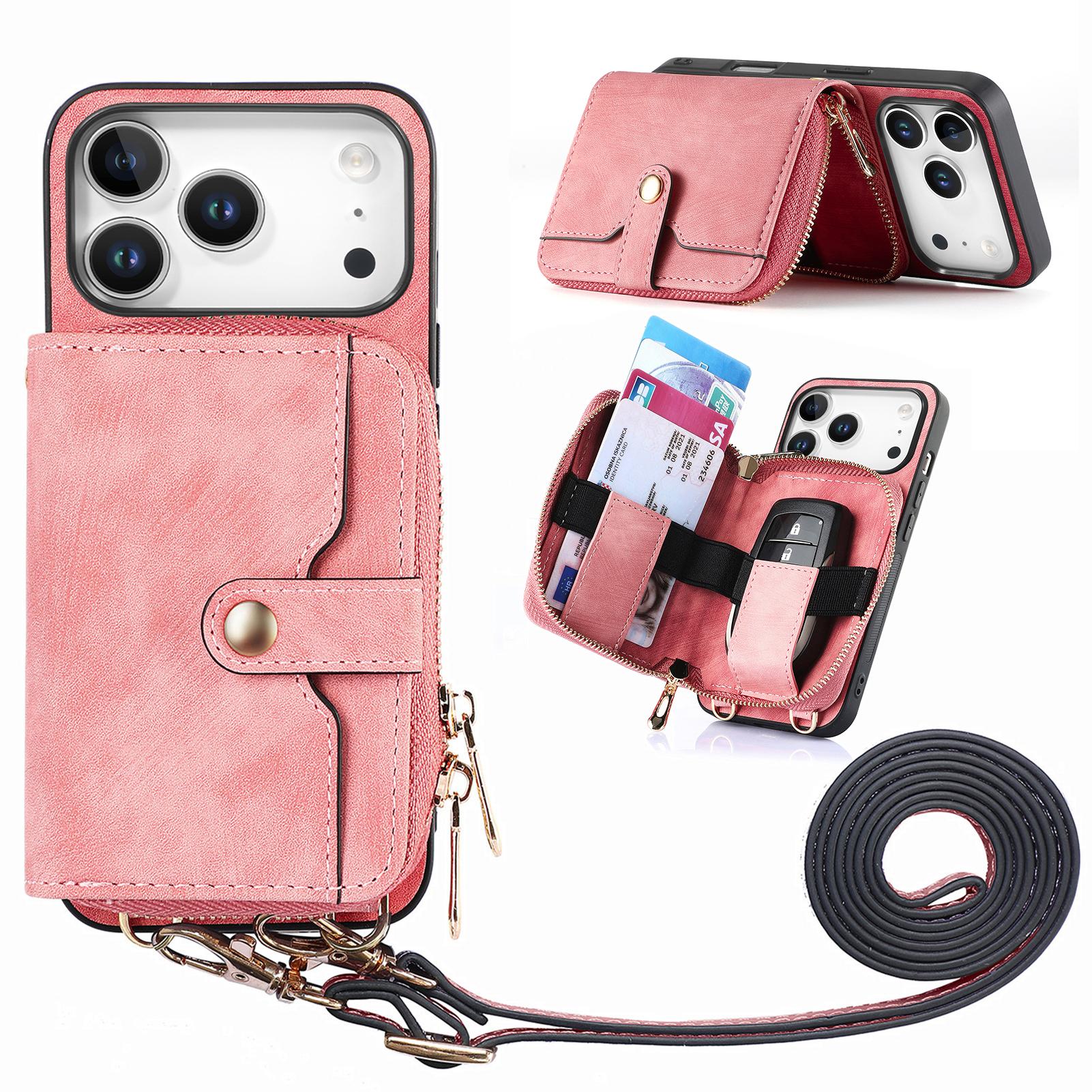 For iPhone 17 Pro PU Leather Phone Back Cover with Zipper Card Holder and Long Strap
For iPhone 17 Pro PU Leather Phone Back Cover with Zipper Card Holder and Long Strap