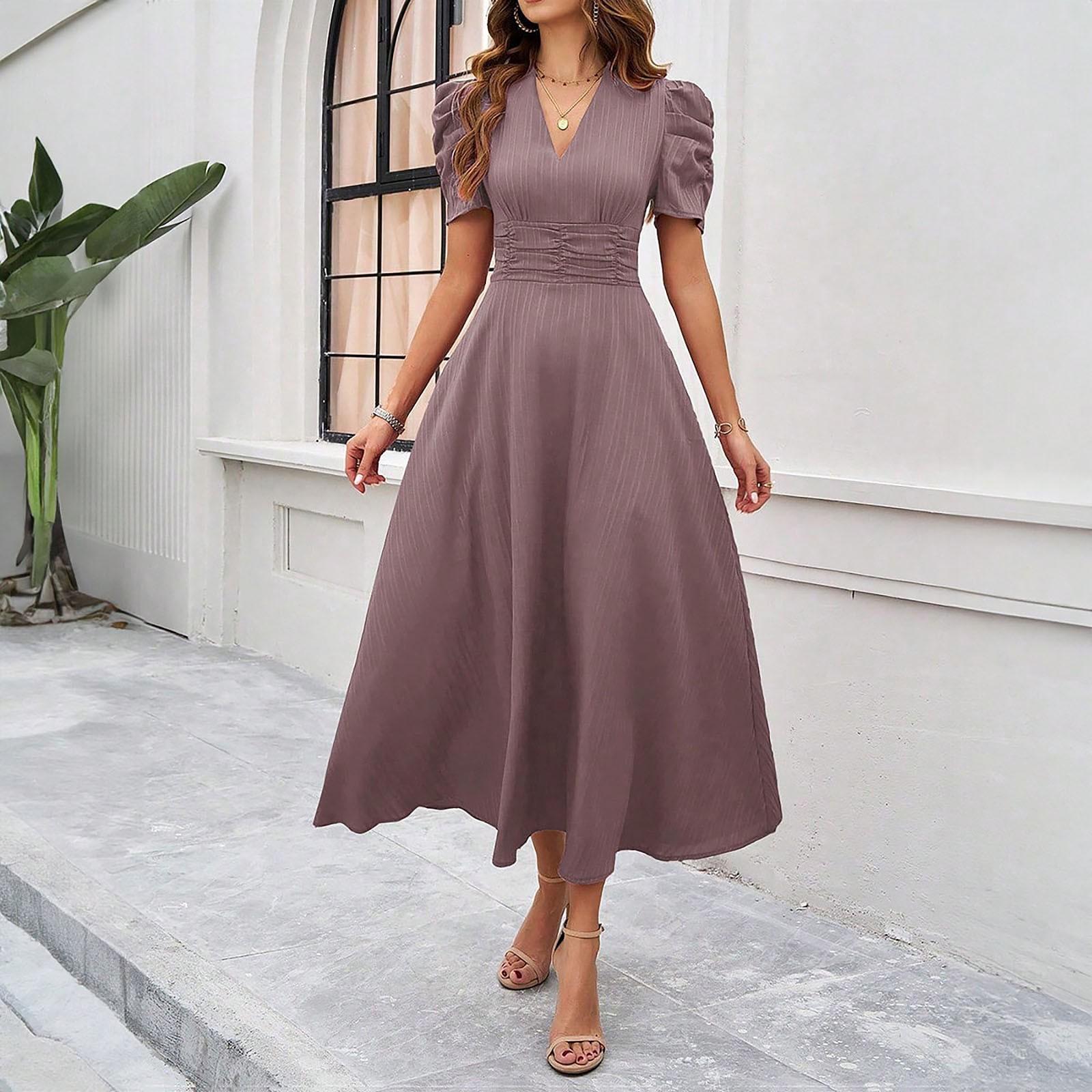 Женское модное темпераментное платье с высокой талией и короткими рукавами XL светло-фиолетовый
Женское модное темпераментное платье с высокой талией и короткими рукавами XL светло-фиолетовый