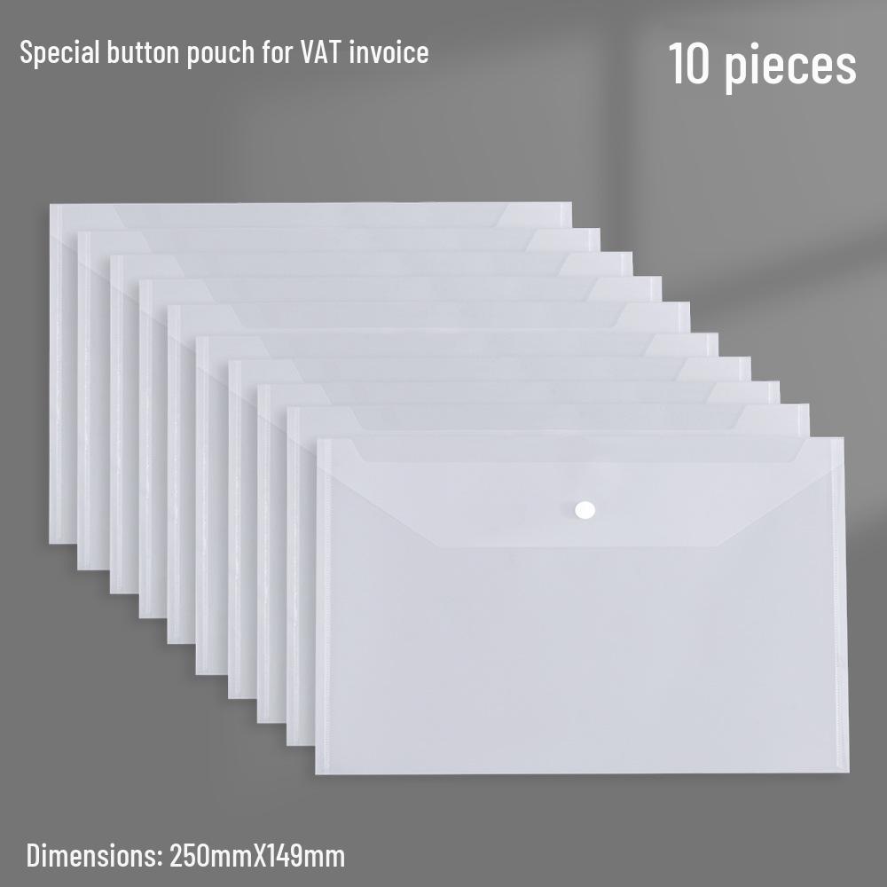 10-Pack Assorted Size Transparent Plastic Document Bags: A3, B4, FC, A4, B5, A5, Invoice, A6 Receipt
10-Pack Assorted Size Transparent Plastic Document Bags: A3, B4, FC, A4, B5, A5, Invoice, A6 Receipt