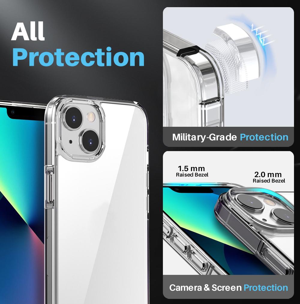 NORTHJO 5 in 1 For iPhone 13 Case PC+TPU Hybrid Phone Cover Set with 2 Screen Protector,2 Camera Lens Protector A
NORTHJO 5 in 1 For iPhone 13 Case PC+TPU Hybrid Phone Cover Set with 2 Screen Protector,2 Camera Lens Protector A