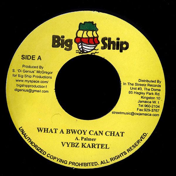 7-дюймовая пластинка VYBZ KARTEL - What A Bwoy Can Chat NONE Big Ship 2008 Ямайка Регги, Ска и Даб Б/у
7-дюймовая пластинка VYBZ KARTEL - What A Bwoy Can Chat NONE Big Ship 2008 Ямайка Регги, Ска и Даб Б/у
