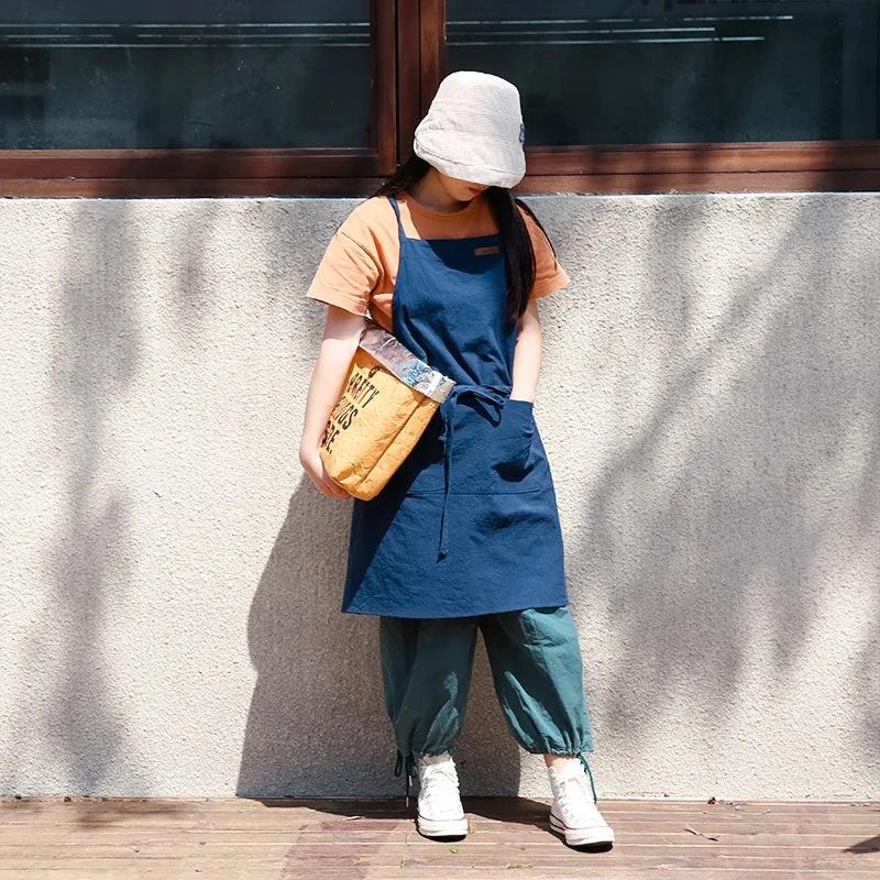 Japanese Korean Cotton Canvas Kitchen Apron with Pockets for Women Men Cross-back Cooking Pinafore for Home Restaurant Garden 102x77.5CM синій
Japanese Korean Cotton Canvas Kitchen Apron with Pockets for Women Men Cross-back Cooking Pinafore for Home Restaurant Garden 102x77.5CM синій