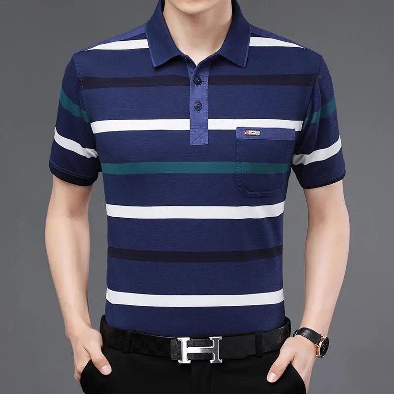 Повседневная мужская одежда Хлопковые футболки-поло с коротким рукавом в полоску Летняя новинка Карман Деловая уличная мода Мужской универсальный свободный топ L темно-синий
Повседневная мужская одежда Хлопковые футболки-поло с коротким рукавом в полоску Летняя новинка Карман Деловая уличная мода Мужской универсальный свободный топ L темно-синий