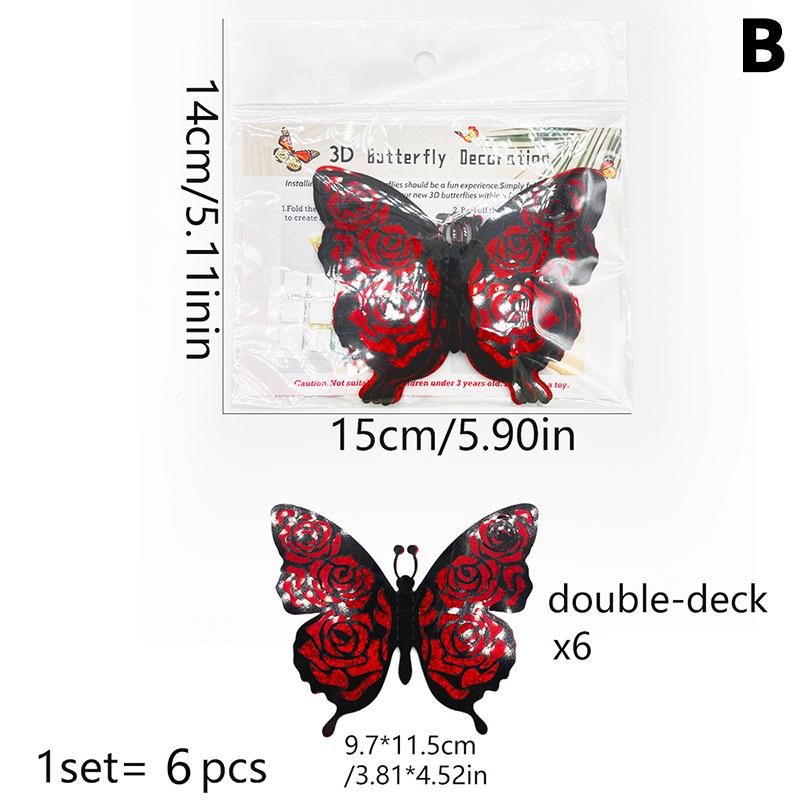 6Pcs/Set 3D Double Layer Butterfly Valentine S Day Decorative Wall Stickers Glitter Gold Butterfly Decorative Stickers
6Pcs/Set 3D Double Layer Butterfly Valentine S Day Decorative Wall Stickers Glitter Gold Butterfly Decorative Stickers