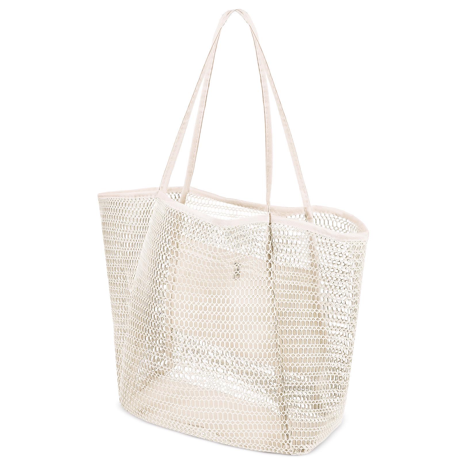 Women s Large Capacity Mesh Beach Tote Bag for Travel and Toiletry Storage вершковий/білий
Women s Large Capacity Mesh Beach Tote Bag for Travel and Toiletry Storage вершковий/білий