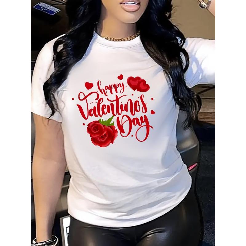 European Size Women S White Short Sleeve T-Shirt | Happy Valentine S Day Rose Heart Print,Casual Wear for Spring/Summer, Crew Neck, Regular Fit S белый
European Size Women S White Short Sleeve T-Shirt | Happy Valentine S Day Rose Heart Print,Casual Wear for Spring/Summer, Crew Neck, Regular Fit S белый
