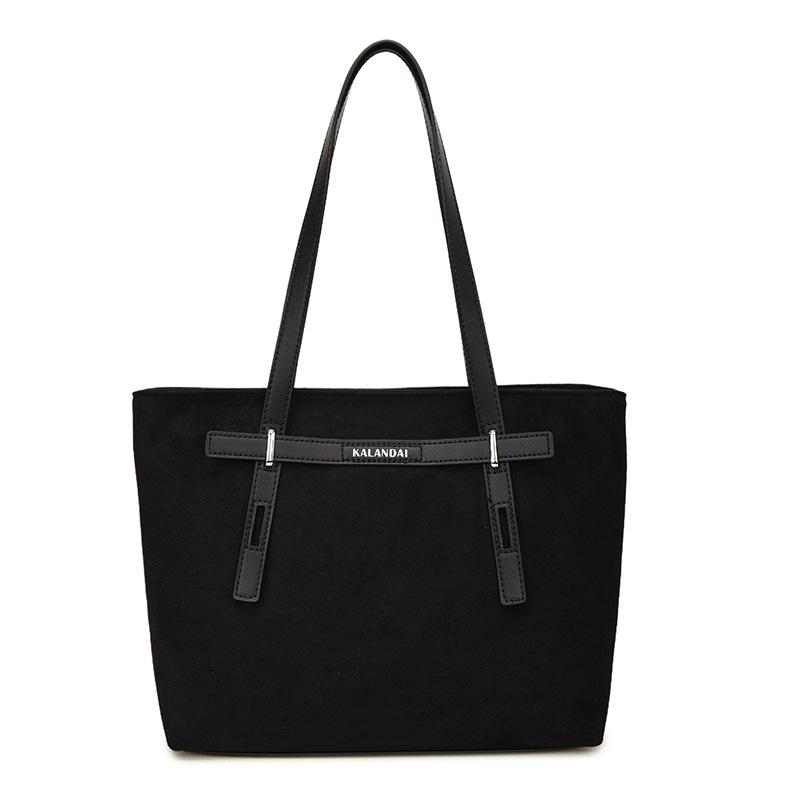 2025 Новая женская сумка-тоут через плечо большой вместимости с матовым леопардовым принтом - Универсальная ретро студенческая сумка для осени/зимы чёрный