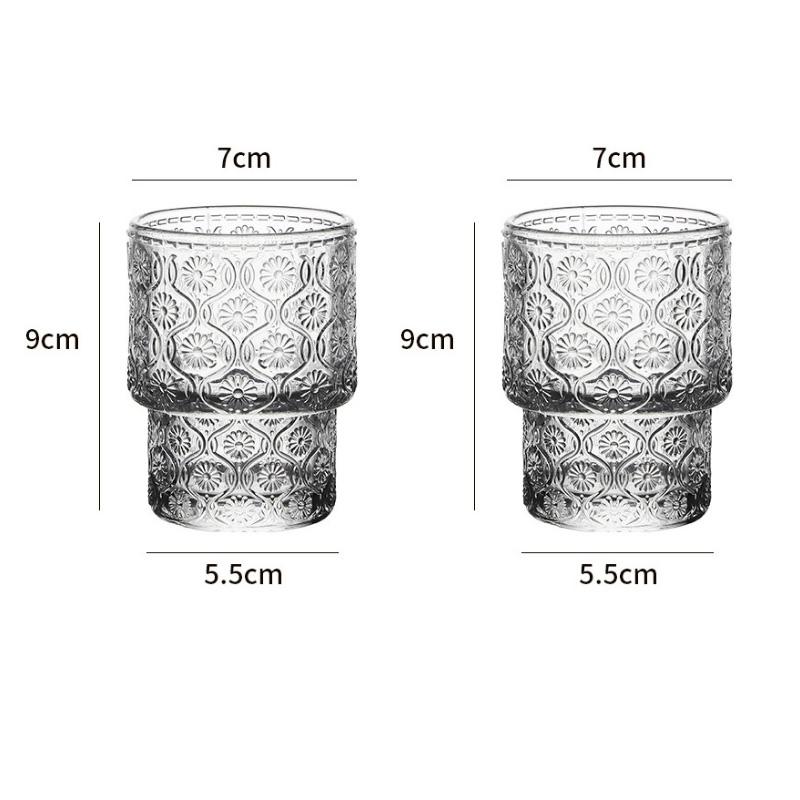 2pcs 200ml Coffee Cup Sunflower Pattern Glass Cup Vintage Wine Glass Transparent Cold Drink Cup Whiskey Glass Bar Accessories 200ml
2pcs 200ml Coffee Cup Sunflower Pattern Glass Cup Vintage Wine Glass Transparent Cold Drink Cup Whiskey Glass Bar Accessories 200ml