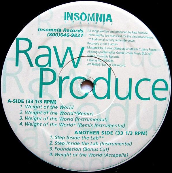 12inch Record RAW PRODUCE - Weight Of The World INS002S Insomnia Record 1996 US Rap & Hip-Hop/R&B Used
12inch Record RAW PRODUCE - Weight Of The World INS002S Insomnia Record 1996 US Rap & Hip-Hop/R&B Used