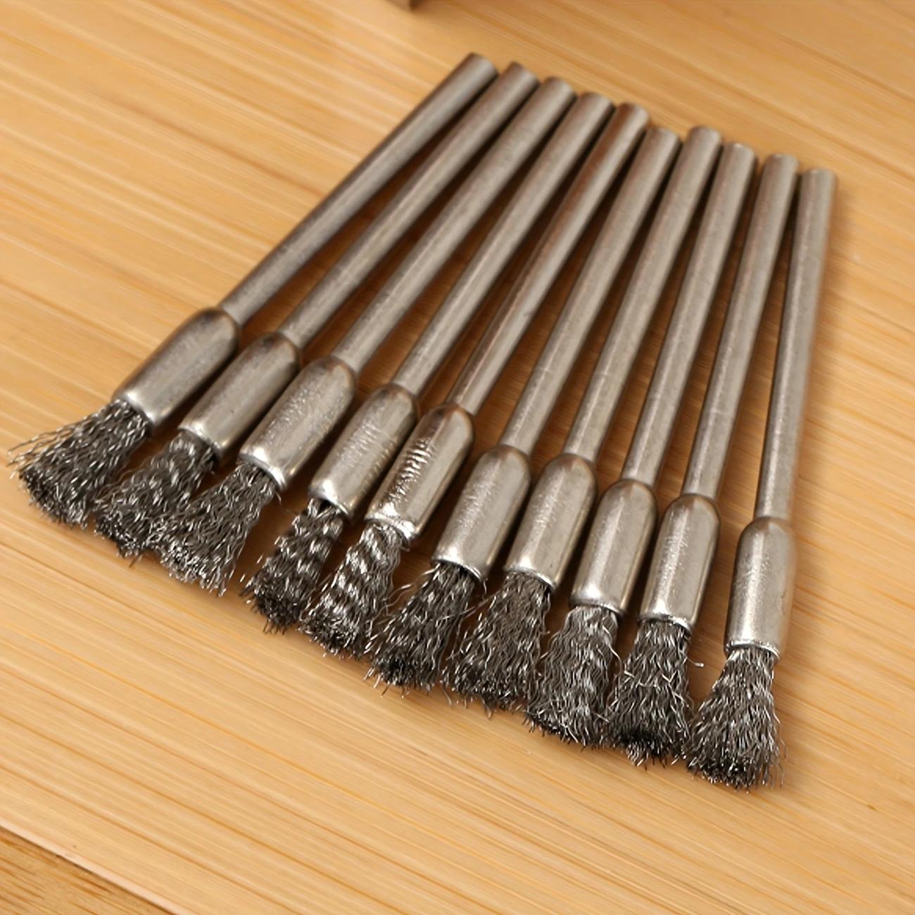 10Pcs with 3.17mm Handle Ideal for Rotating Tools Ideal for Cleaning Rust Removal and Sanding Stainless Steel Wire Brushes
10Pcs with 3.17mm Handle Ideal for Rotating Tools Ideal for Cleaning Rust Removal and Sanding Stainless Steel Wire Brushes