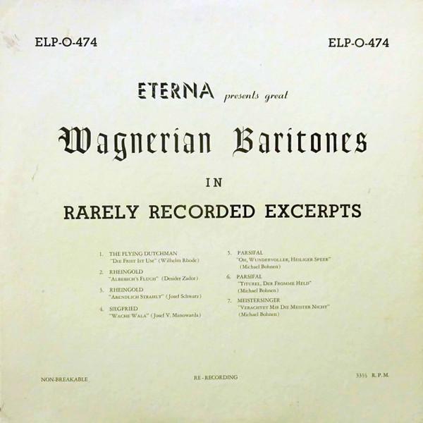 LP Record RICHARD WAGNER, WILHELM RODE, DESID - Wagnerian Baritones In Rarely Recor ELPO474 ETERNA US Classical Used
LP Record RICHARD WAGNER, WILHELM RODE, DESID - Wagnerian Baritones In Rarely Recor ELPO474 ETERNA US Classical Used