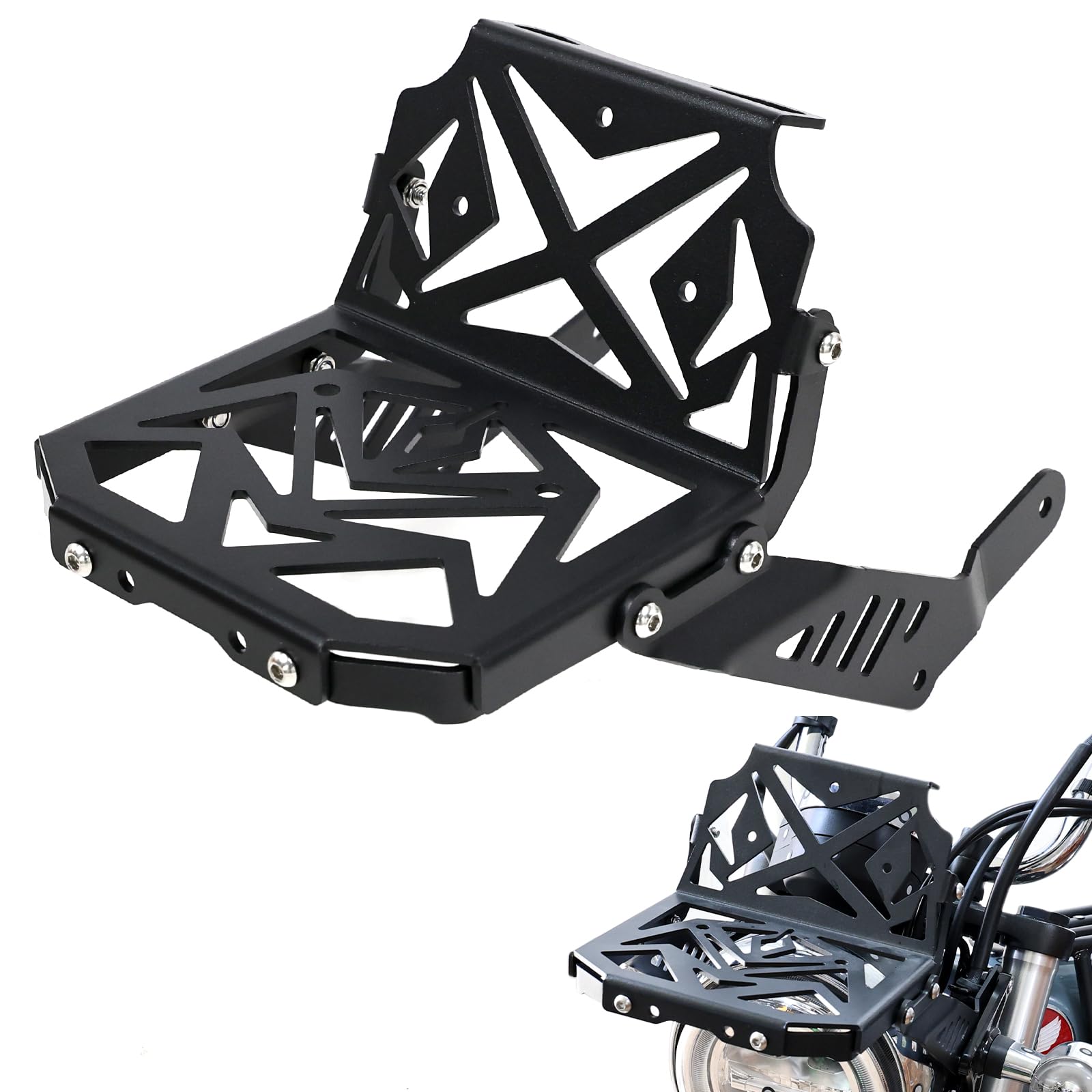 Dax ST125 Front Carrier, Front Basket Luggage Carrying Bracket, Light Luggage Cargo Carry Top Rack, Compatible with Dax 125 (JB04) 2018-2025
Dax ST125 Front Carrier, Front Basket Luggage Carrying Bracket, Light Luggage Cargo Carry Top Rack, Compatible with Dax 125 (JB04) 2018-2025
