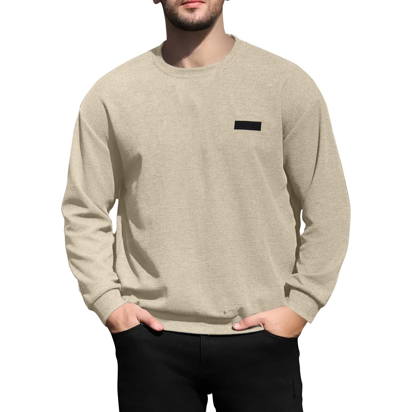 Men s Long-sleeved Plaid Shirt Men s Round Neck Solid Color Sweatshirt Top M бежевий
Men s Long-sleeved Plaid Shirt Men s Round Neck Solid Color Sweatshirt Top M бежевий