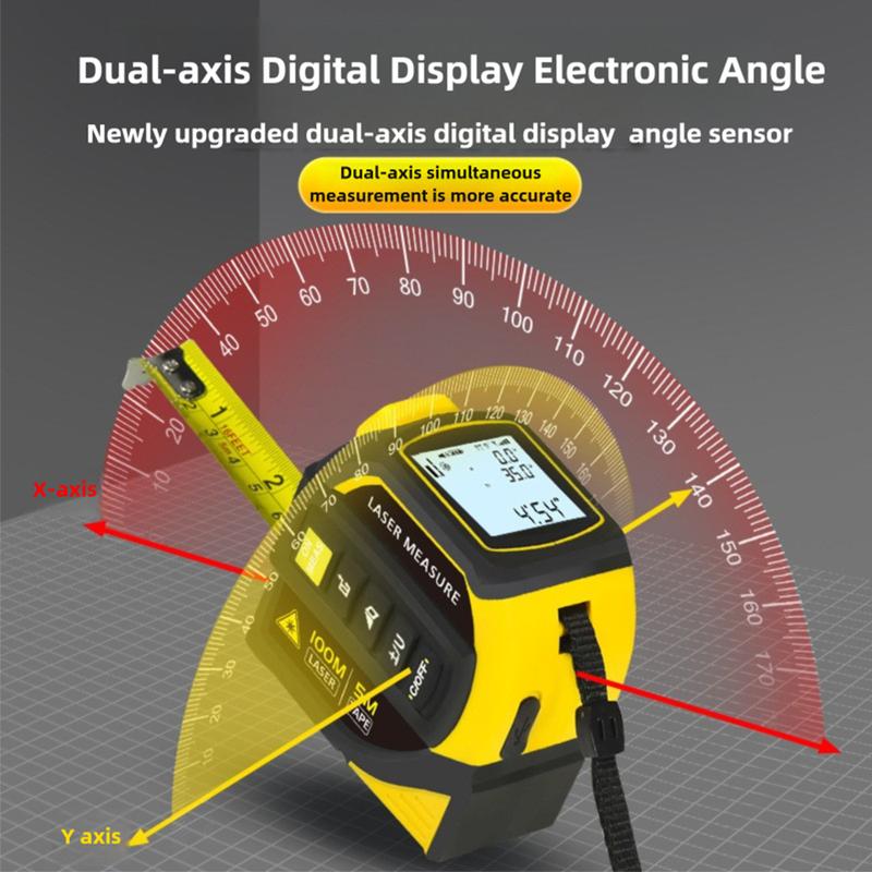4 in1 Laser Tape Measure 40m 60m100m Rangefinder 5M Tape Measurement LCD Power Display Electronic Ruler Laser Measure Power Tool 40m
4 in1 Laser Tape Measure 40m 60m100m Rangefinder 5M Tape Measurement LCD Power Display Electronic Ruler Laser Measure Power Tool 40m