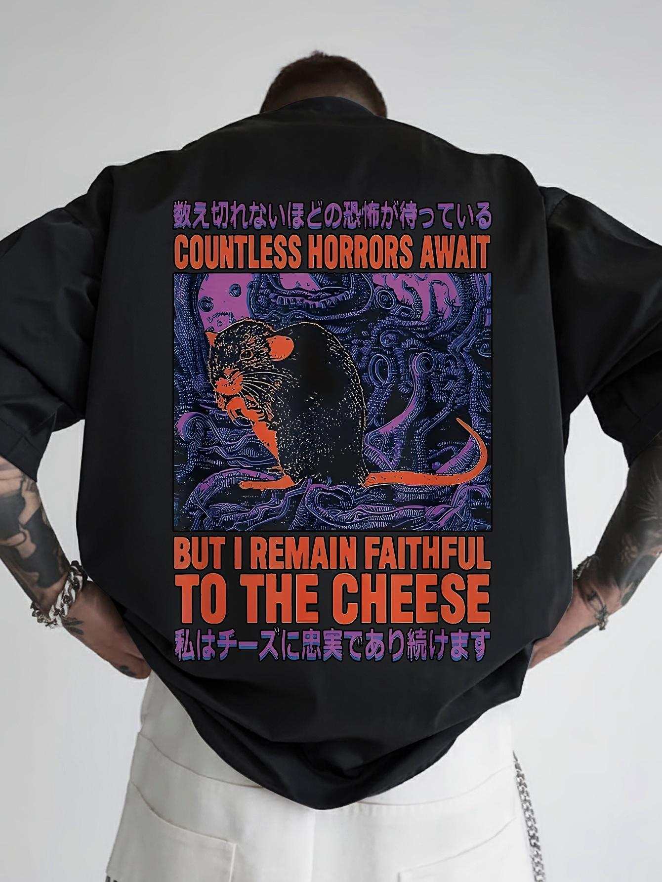 Casual Graphic T-shirt with Countless Horrors Design - Black Polyester Crew Neck M
Casual Graphic T-shirt with Countless Horrors Design - Black Polyester Crew Neck M