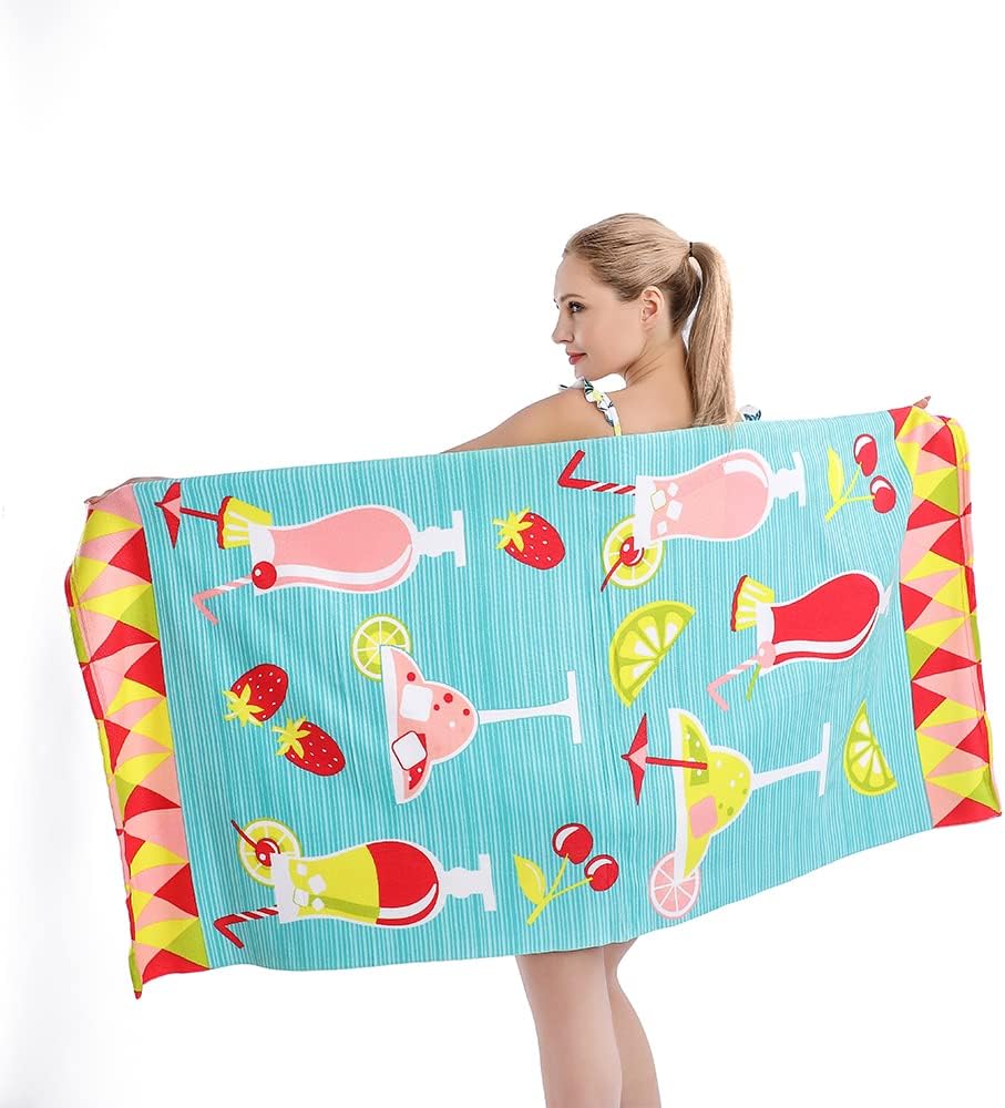 Microfiber Beach Towel Set Oversized Large Quick Dry Soft Thin Sand Free Cute Ice Cream Design Beach Towels for Kids Women W30*H60(CM)
Microfiber Beach Towel Set Oversized Large Quick Dry Soft Thin Sand Free Cute Ice Cream Design Beach Towels for Kids Women W30*H60(CM)