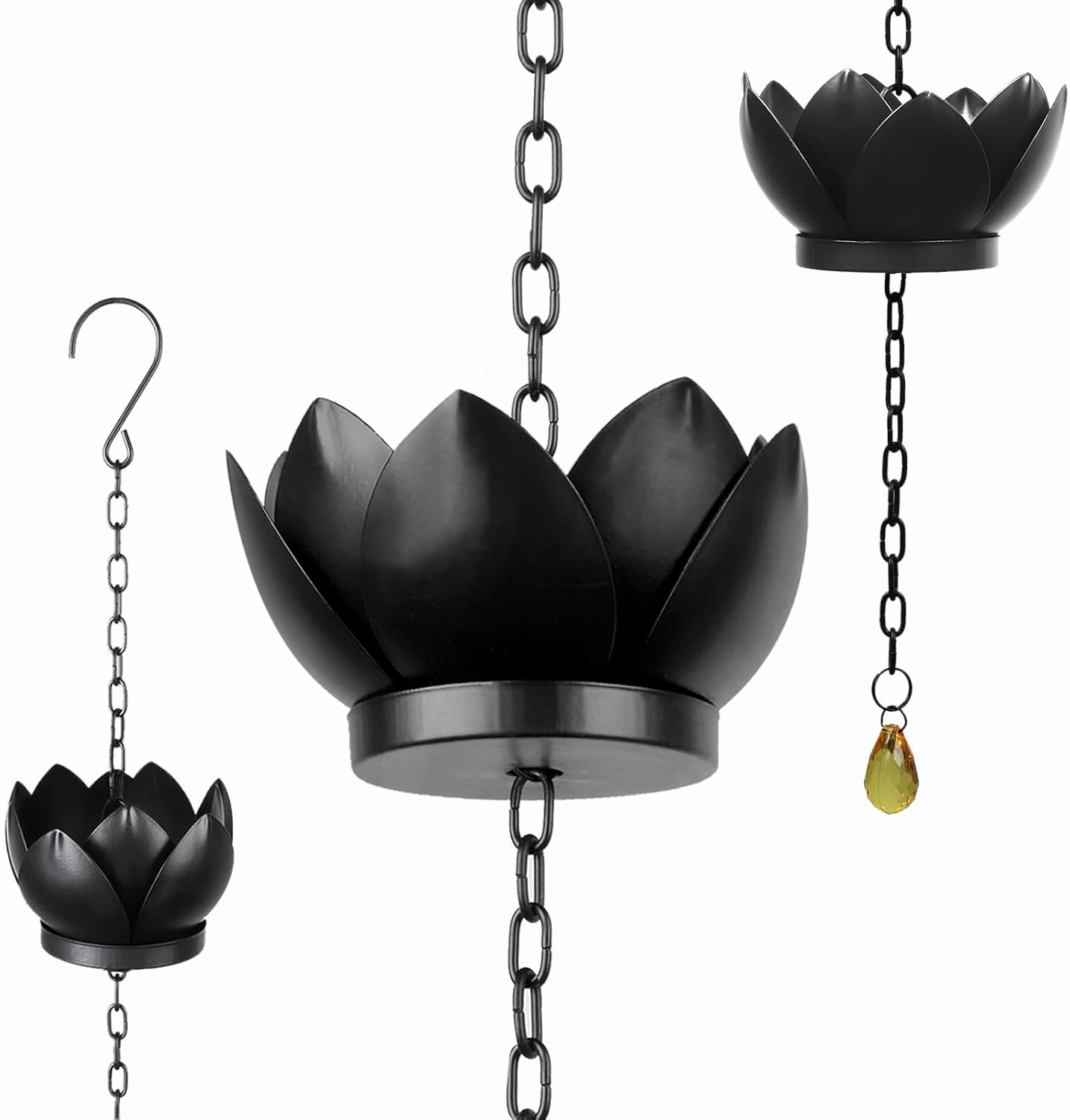 4.2ft Rain Chains for Outside, Metal Lotus Rain Chain 5 Lotus Rain Chain Cups, Adjustable Rain Catcher Chain for Eaves Drainage Lotus Rain Chain чёрный
4.2ft Rain Chains for Outside, Metal Lotus Rain Chain 5 Lotus Rain Chain Cups, Adjustable Rain Catcher Chain for Eaves Drainage Lotus Rain Chain чёрный