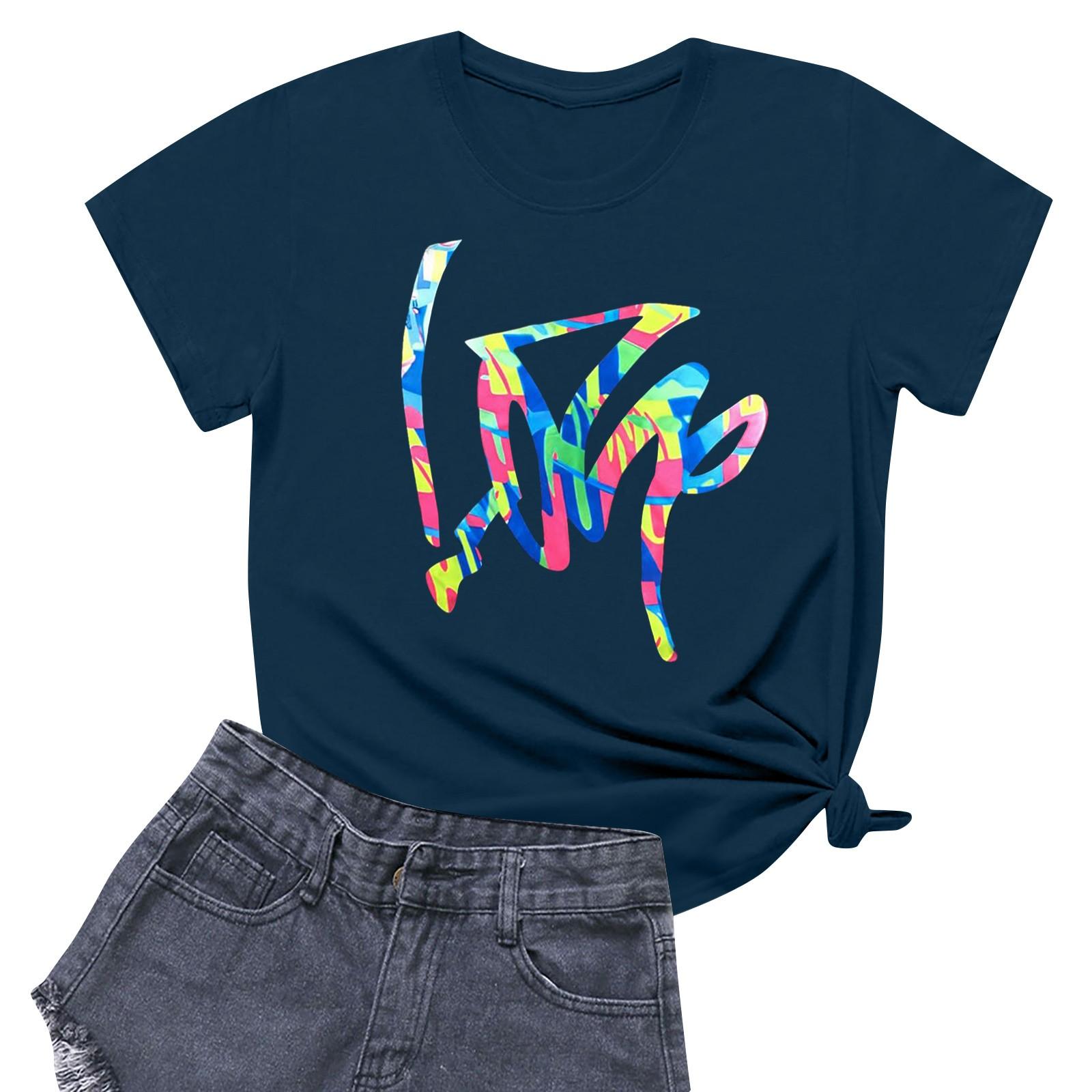 Женская повседневная футболка с круглым вырезом и короткими рукавами с принтом XL
Женская повседневная футболка с круглым вырезом и короткими рукавами с принтом XL