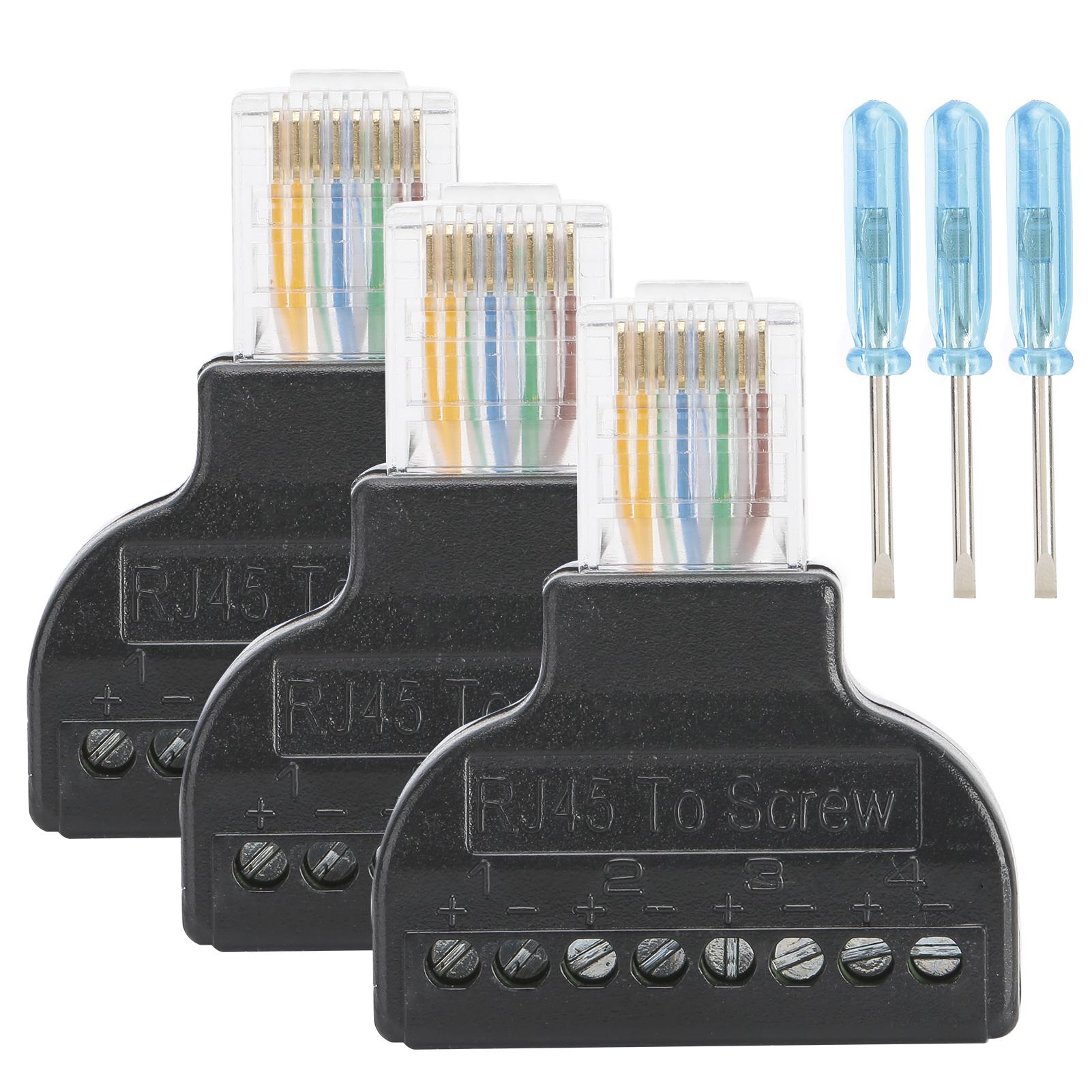 3 комплекта RJ45 Male на 8-контактный винтовой клеммный разъем адаптера Plug Jack для AV Digital
3 комплекта RJ45 Male на 8-контактный винтовой клеммный разъем адаптера Plug Jack для AV Digital