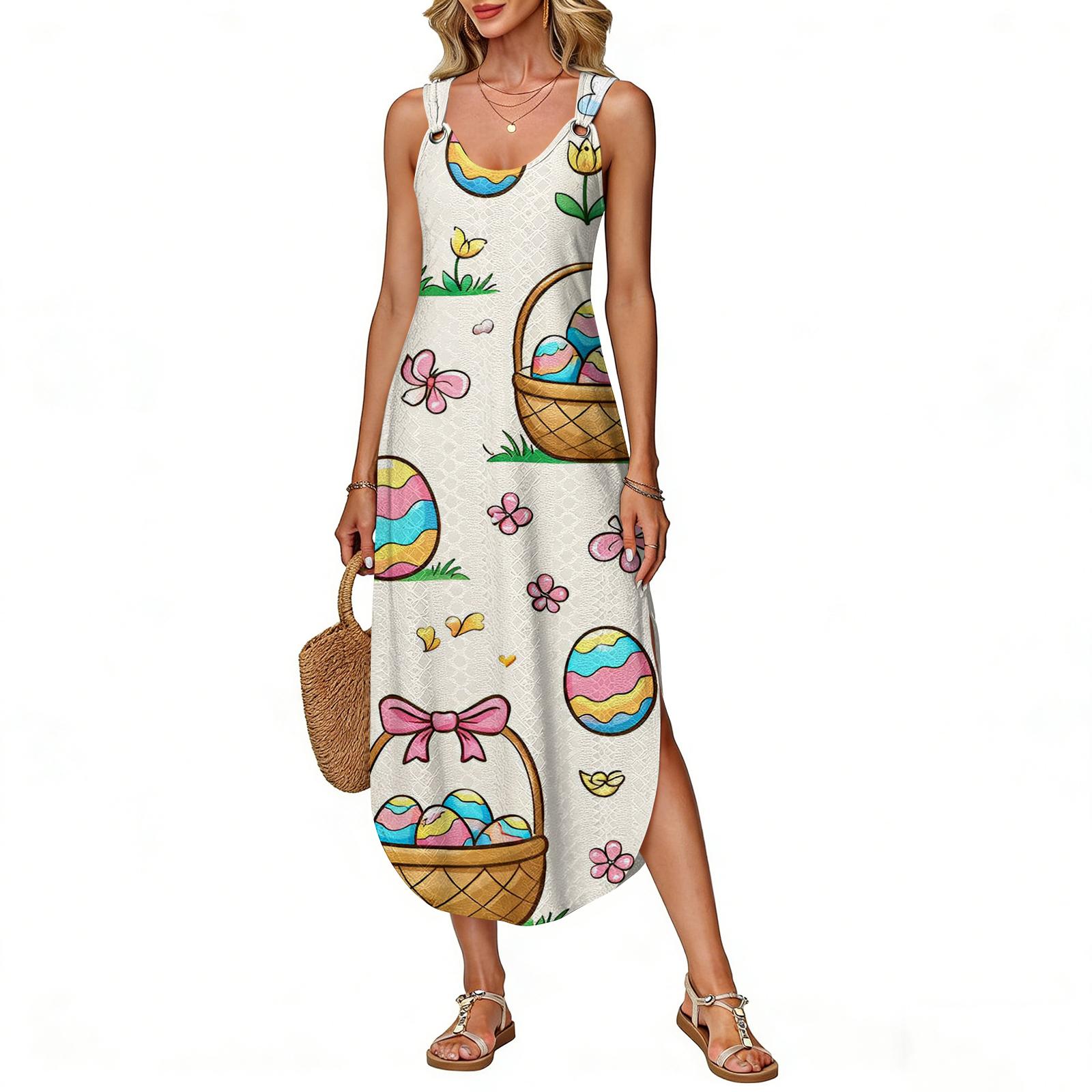 Women s Summer Long Dress, Sleeveless With Side Slit, Long Easter Printed Vest Dress L хаки
Women s Summer Long Dress, Sleeveless With Side Slit, Long Easter Printed Vest Dress L хаки