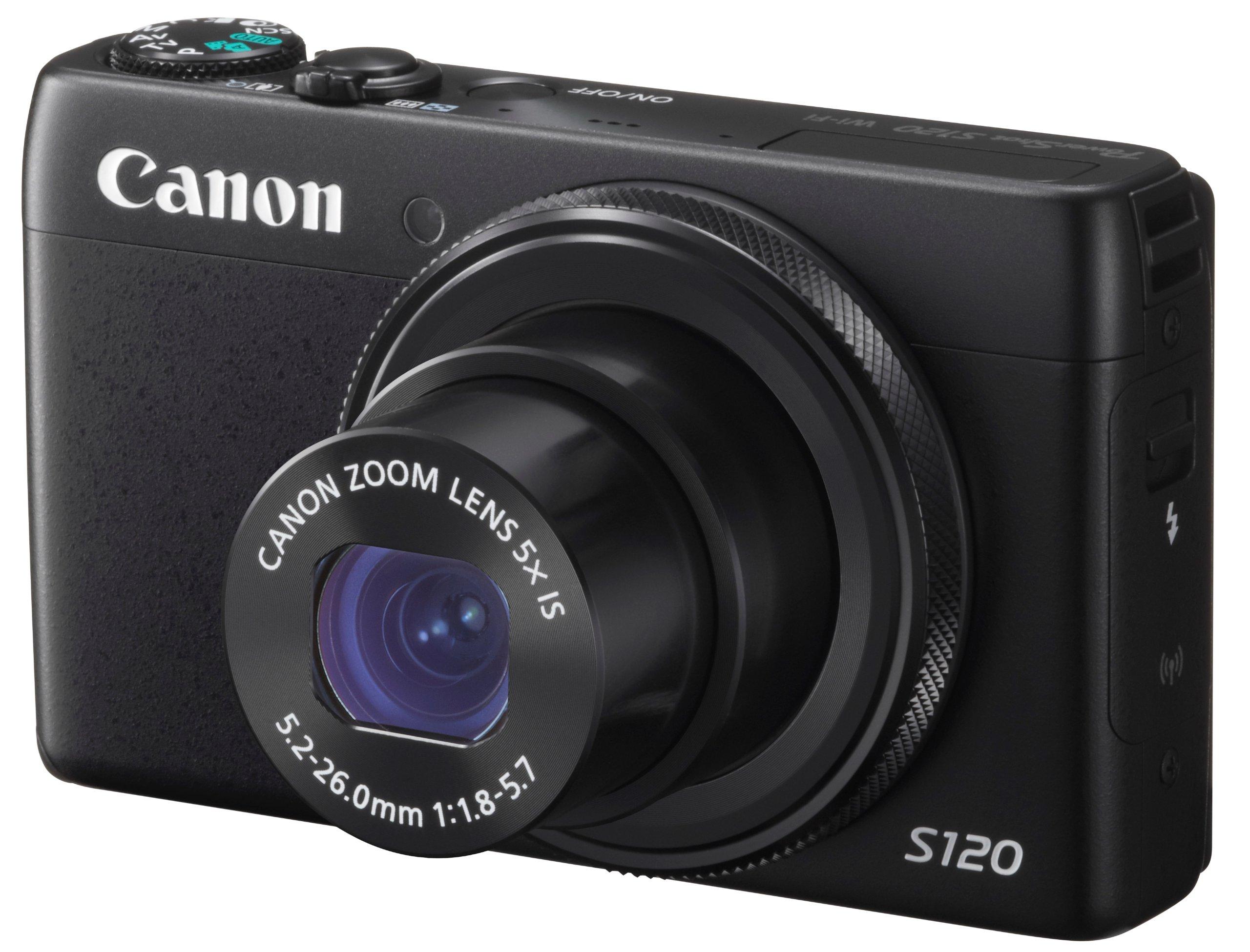 Canon PowerShot S120 Digital Camera with 24mm and 5x optical zoom (Black) F1.8 aperture, wide-angle lens, (PSS120(BK))
Canon PowerShot S120 Digital Camera with 24mm and 5x optical zoom (Black) F1.8 aperture, wide-angle lens, (PSS120(BK))