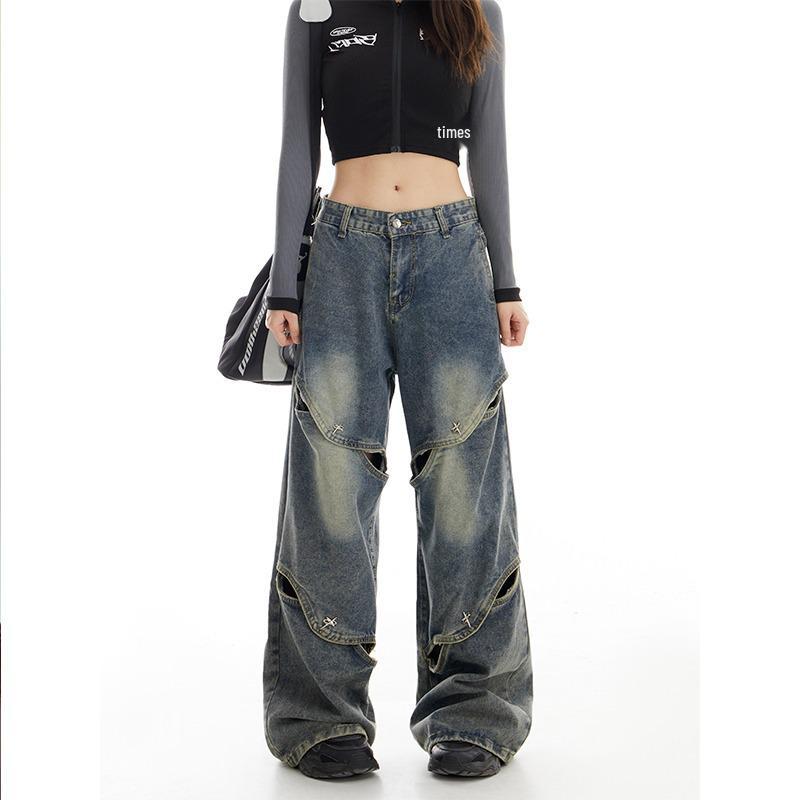 American Street High Waist Women s Jeans - Versatile Straight-Leg, Wide-Leg Trousers with Hollow Design for Spring and Autumn. 2XL: 133-145 lbs
American Street High Waist Women s Jeans - Versatile Straight-Leg, Wide-Leg Trousers with Hollow Design for Spring and Autumn. 2XL: 133-145 lbs