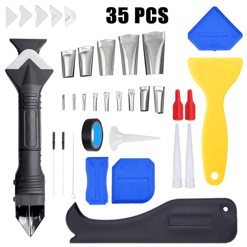 35-Piece Silicone Caulking Tool Set: Trowel, Scraper, Remover for Home Use
35-Piece Silicone Caulking Tool Set: Trowel, Scraper, Remover for Home Use