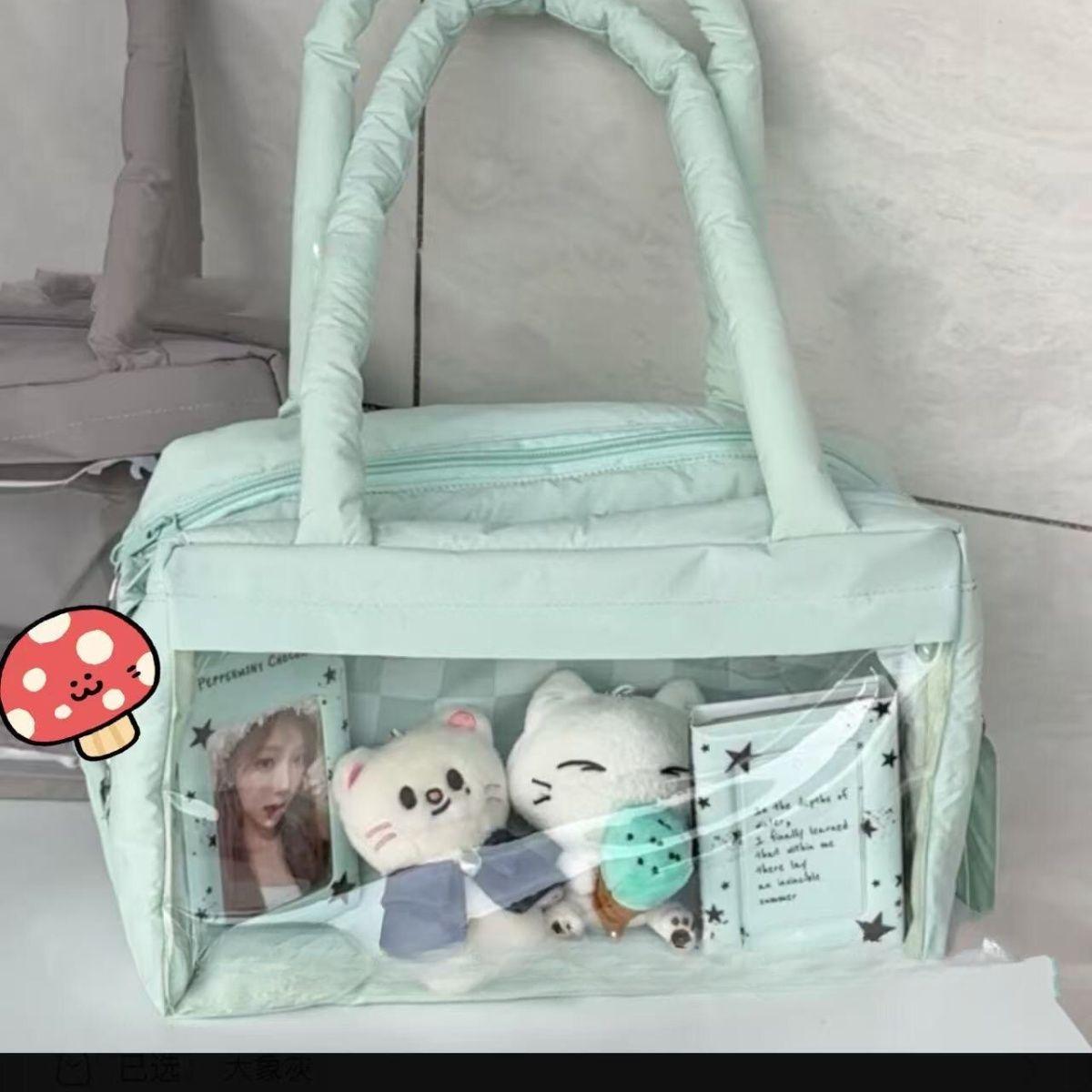 Japanese Sweet Cute Mint Green Tote Bag Women Large Capacity Transparent Anime Doll Ita Bag Ladies Harajuku Commute Underarm Bag зелёный
Japanese Sweet Cute Mint Green Tote Bag Women Large Capacity Transparent Anime Doll Ita Bag Ladies Harajuku Commute Underarm Bag зелёный