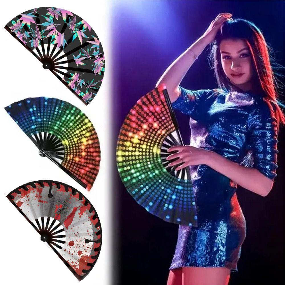 27/33cm Folding Hand Large Disco Fan Popping Clack Handheld Light Up Fans Large Clacking UV Glow Fans Performance Wedding Party 27cm
27/33cm Folding Hand Large Disco Fan Popping Clack Handheld Light Up Fans Large Clacking UV Glow Fans Performance Wedding Party 27cm