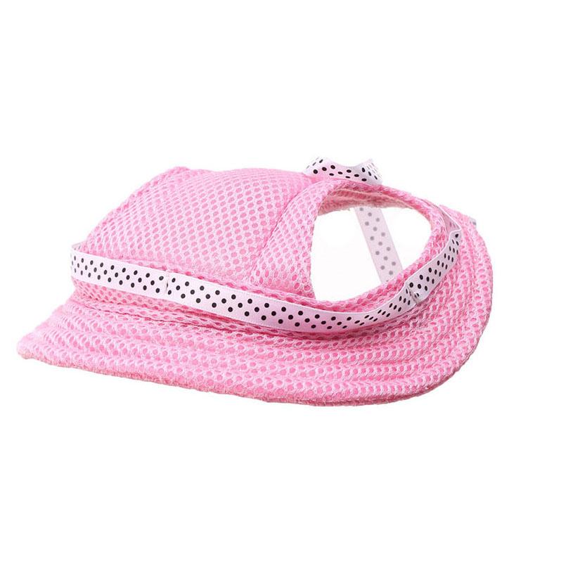 1 шт. Круглая сетчатая шляпа для питомца в горошек – Дышащая и милая, Солнечная шляпа для кошки, собаки тедди и в стиле принцессы розовый