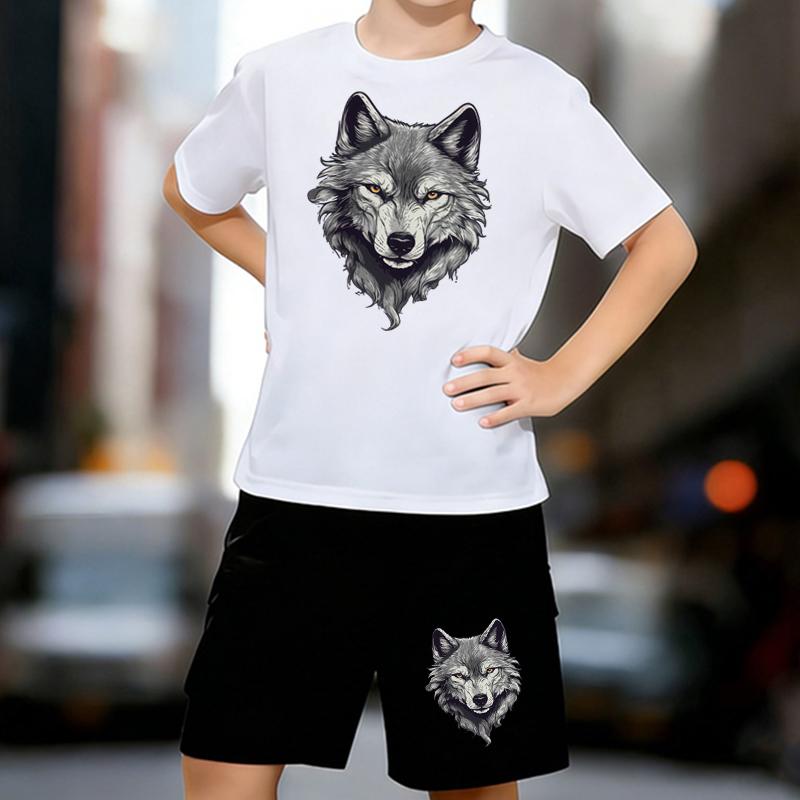 Boys 2 Piece Wolf Print Outfit, Short Sleeve T-Shirt and Shorts Set for Kids Age 5-14,Black and White Sporty Casual Summer Clothes 13-14 Years білий
Boys 2 Piece Wolf Print Outfit, Short Sleeve T-Shirt and Shorts Set for Kids Age 5-14,Black and White Sporty Casual Summer Clothes 13-14 Years білий